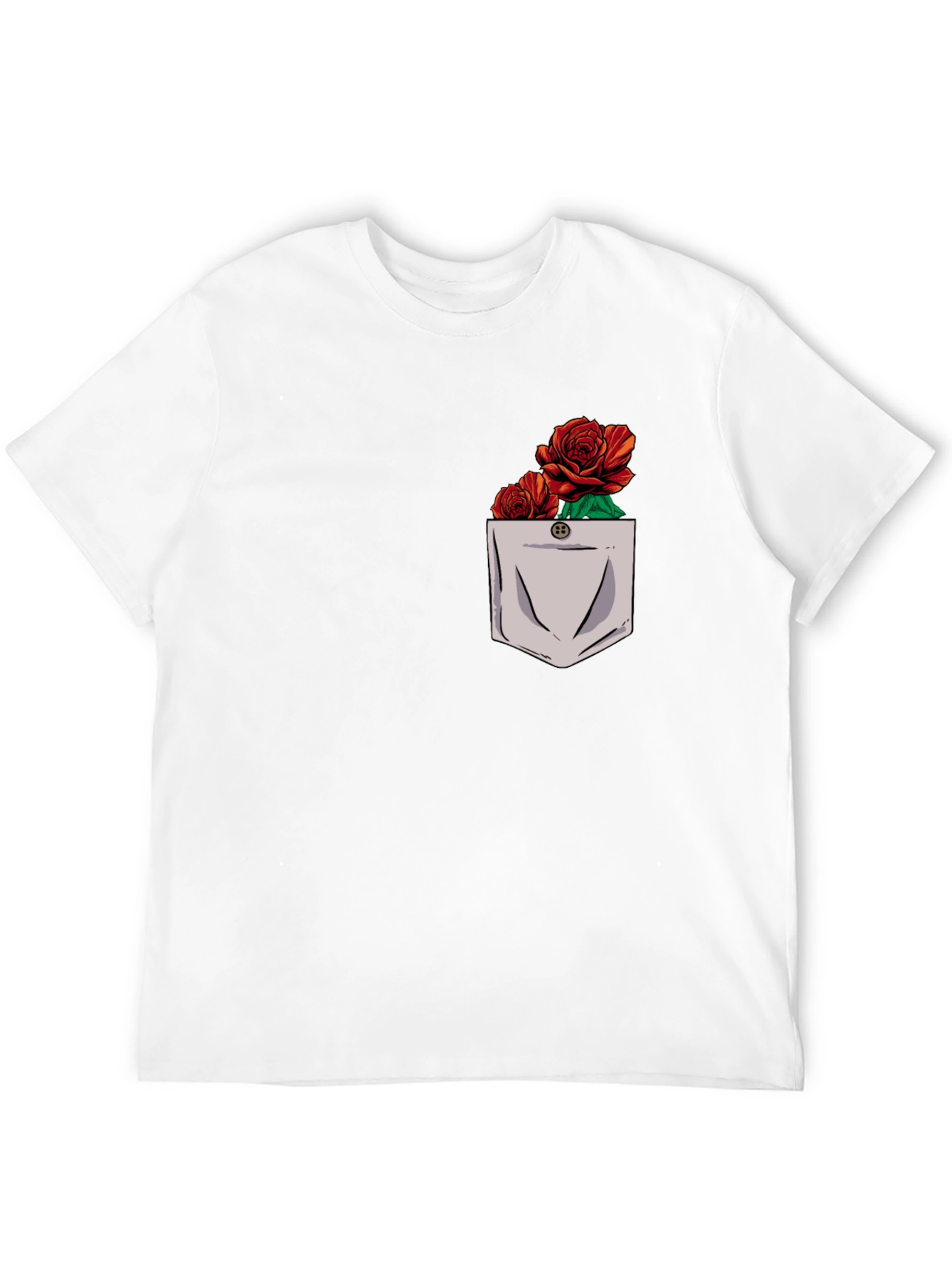 Rose Pocket Graphic Mens T-Shirt