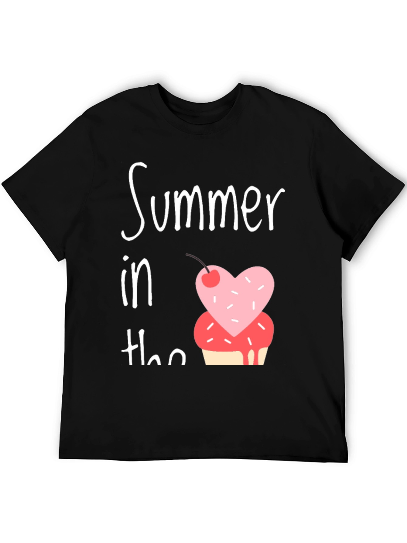 Summer Cupcake Graphic Tee - Black Unisex T-Shirt