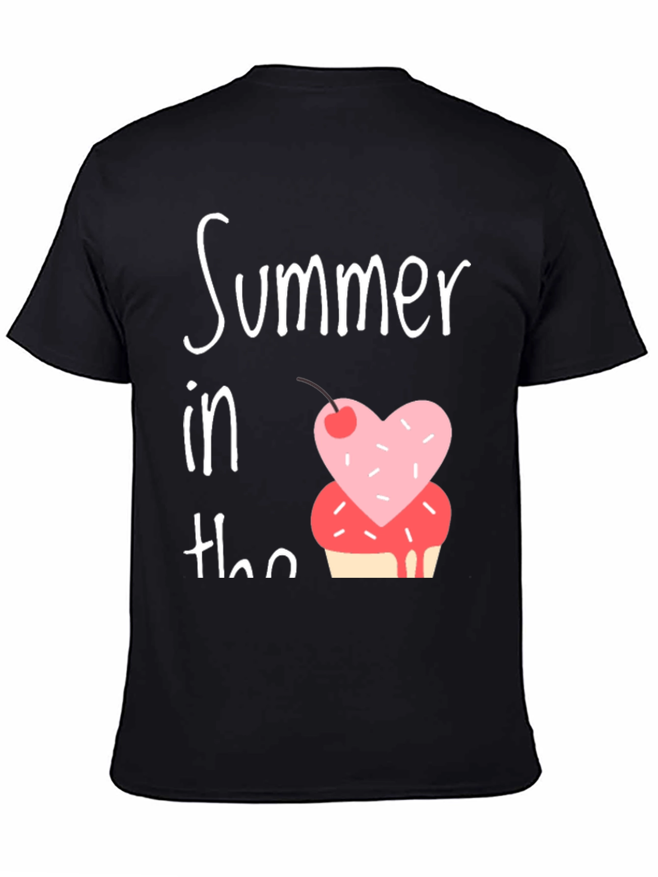 Summer Cupcake Graphic Tee - Black Unisex T-Shirt