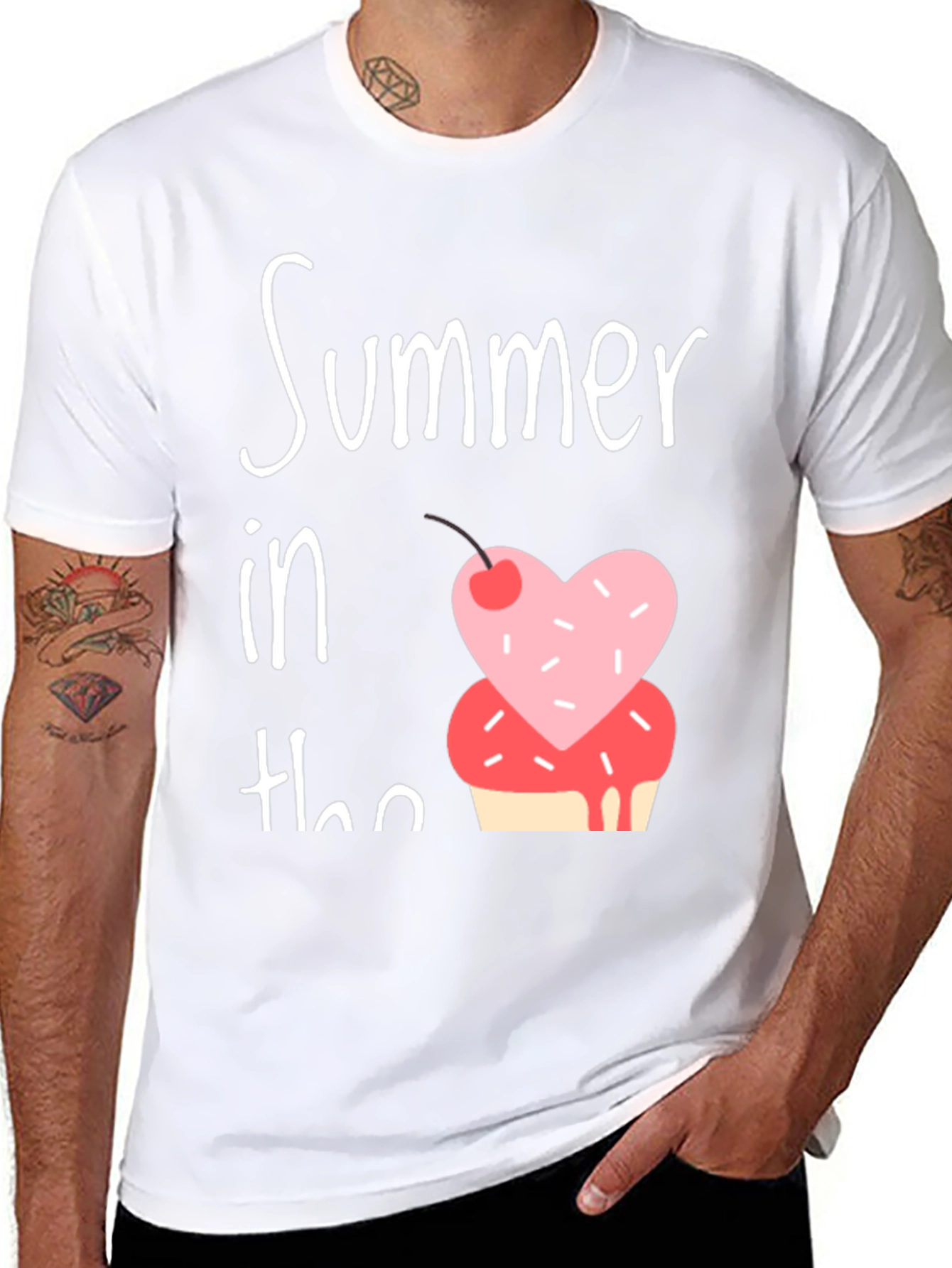 Summer Cupcake Graphic Tee - Black Unisex T-Shirt
