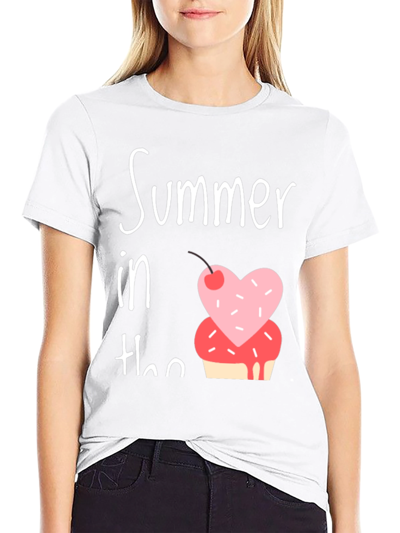 Summer Cupcake Graphic Tee - Black Unisex T-Shirt