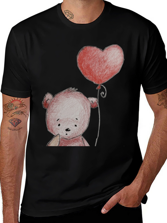 Heart Balloon Teddy Bear Graphic T-Shirt