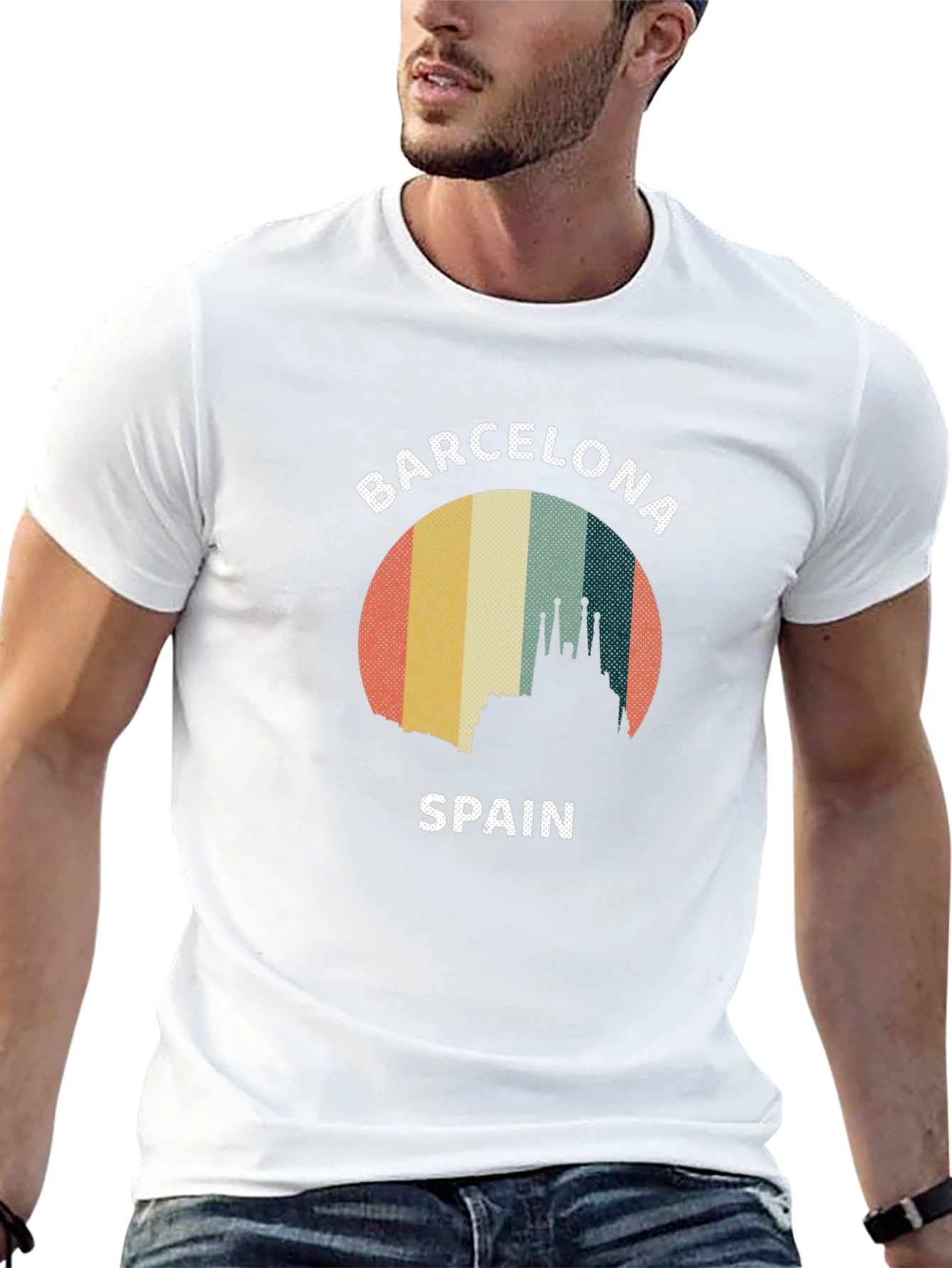 Barcelona Spain Retro Graphic Tee
