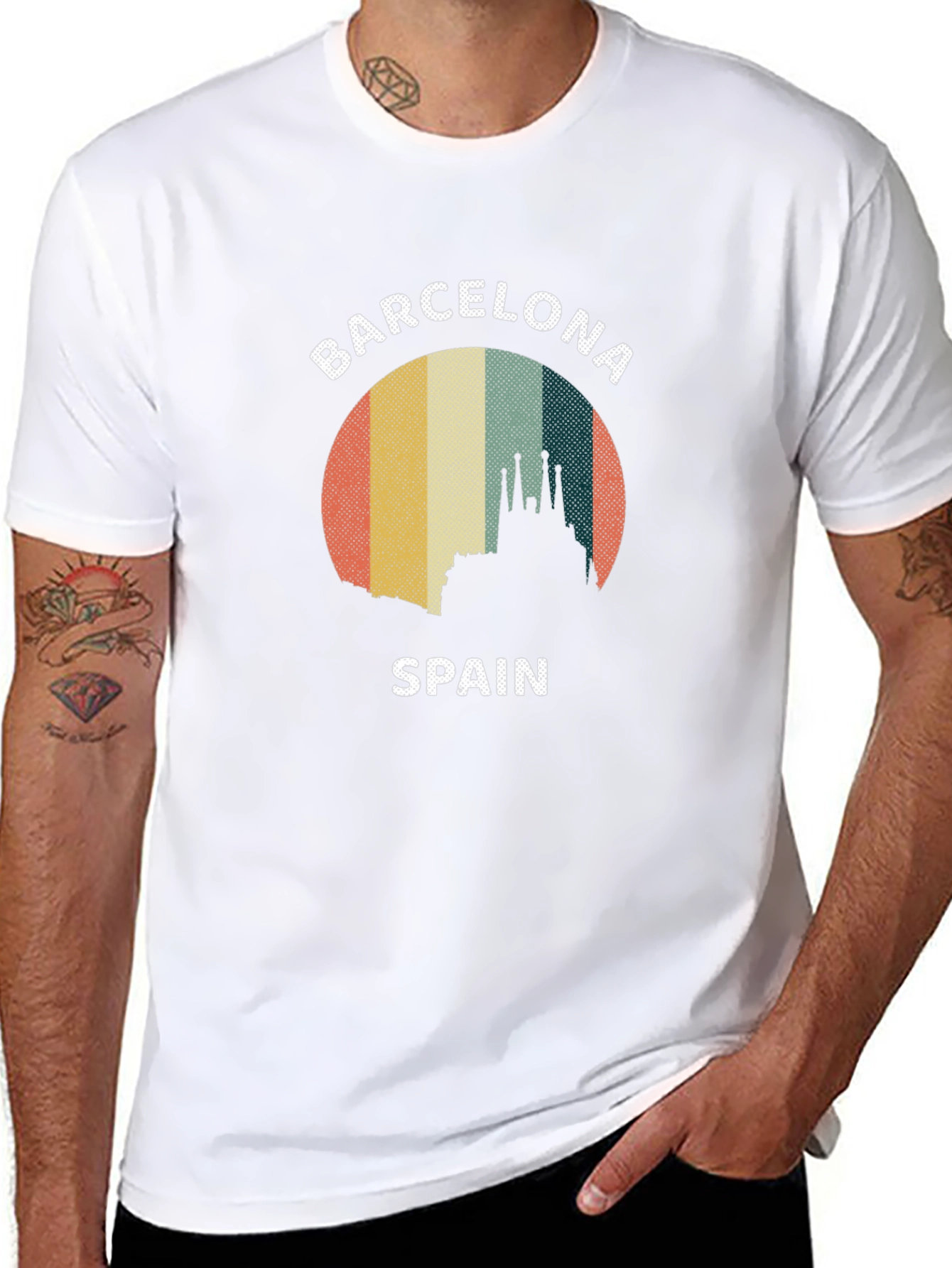 Barcelona Spain Retro Graphic Tee