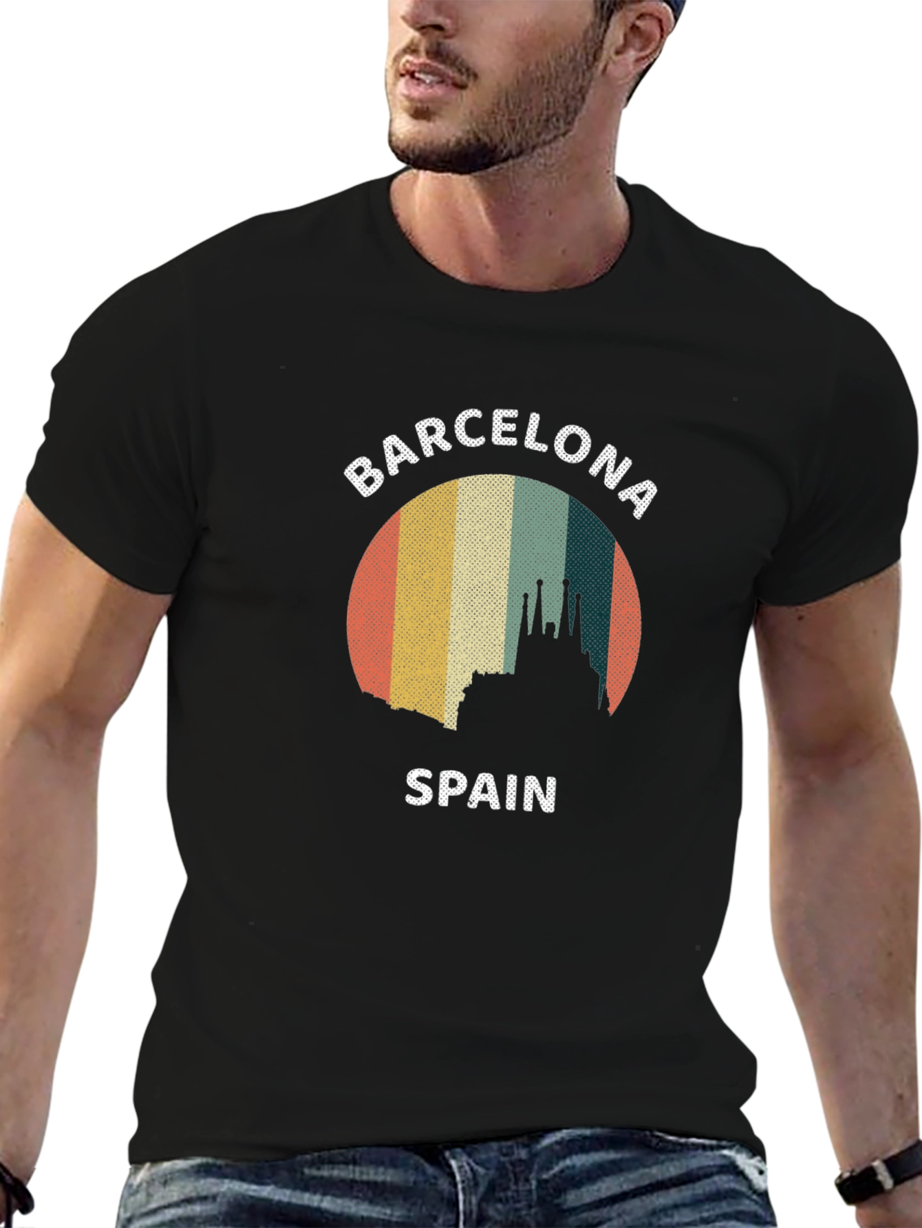 Barcelona Spain Retro Graphic Tee