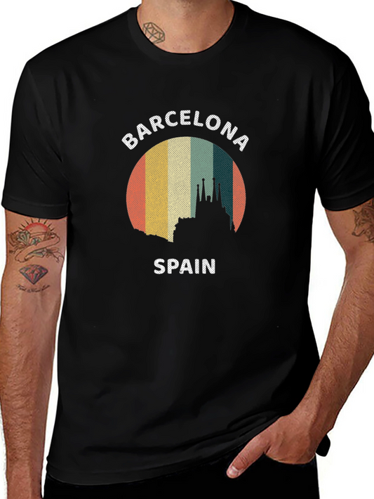 Barcelona Spain Retro Graphic Tee