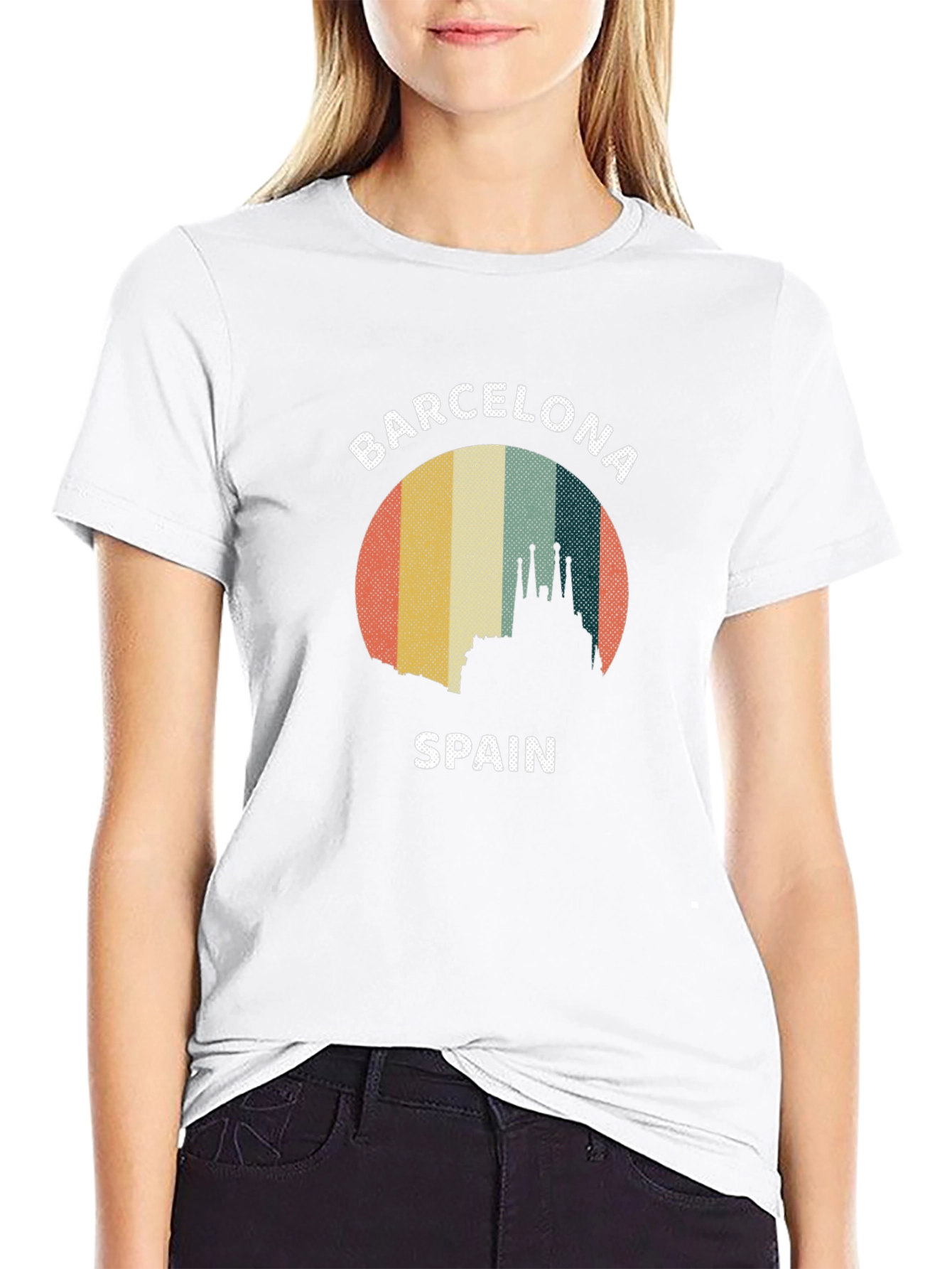 Barcelona Spain Retro Graphic Tee