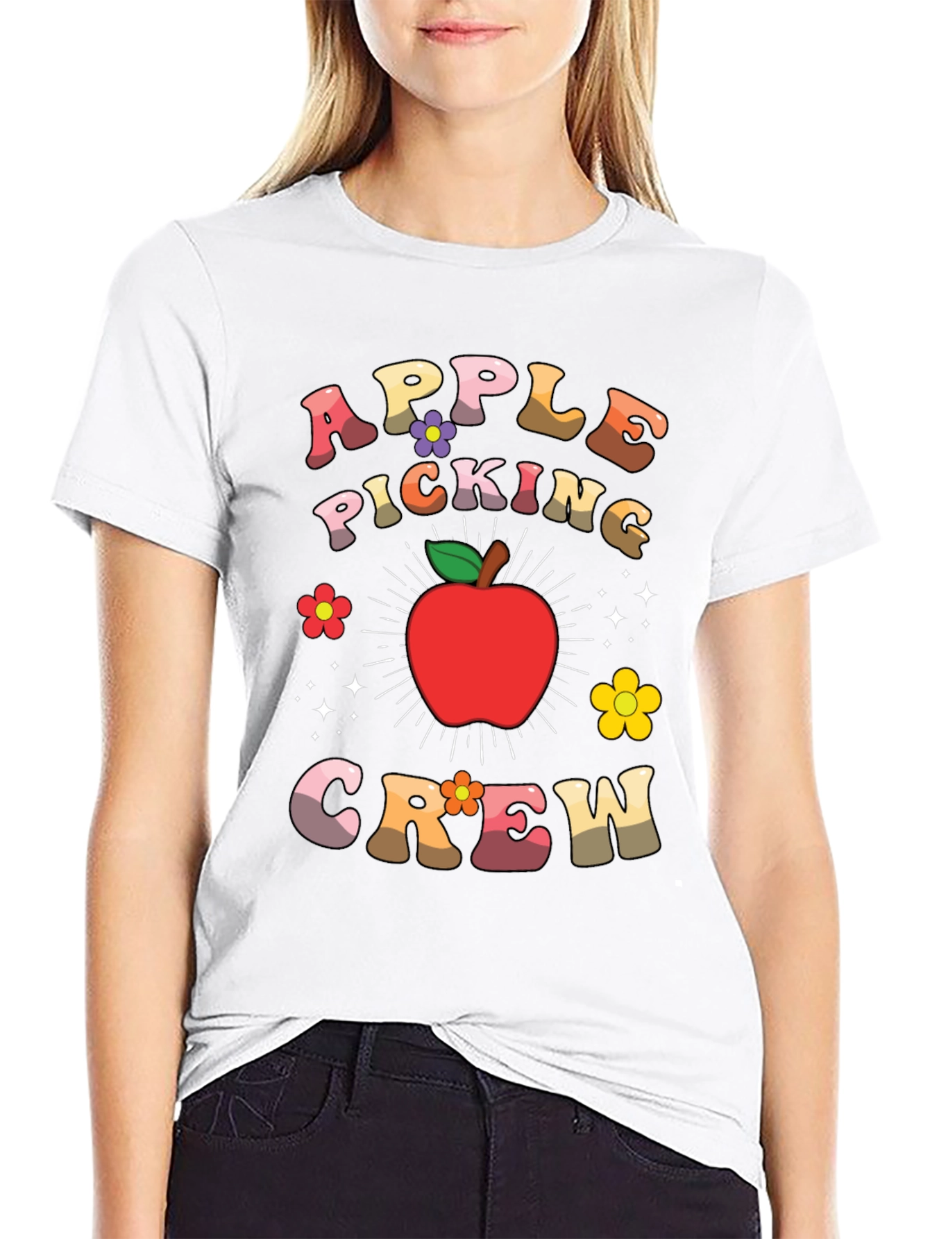 Apple Picking Crew Retro Graphic Tee