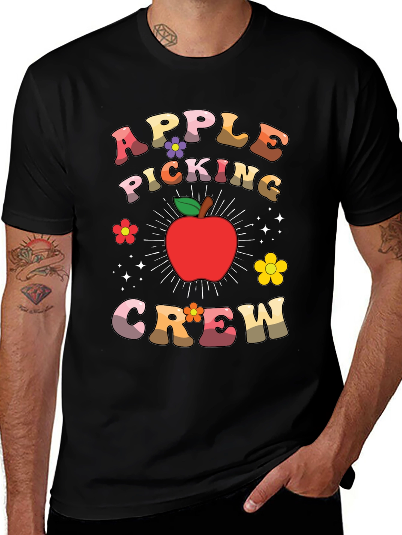 Apple Picking Crew Retro Graphic Tee