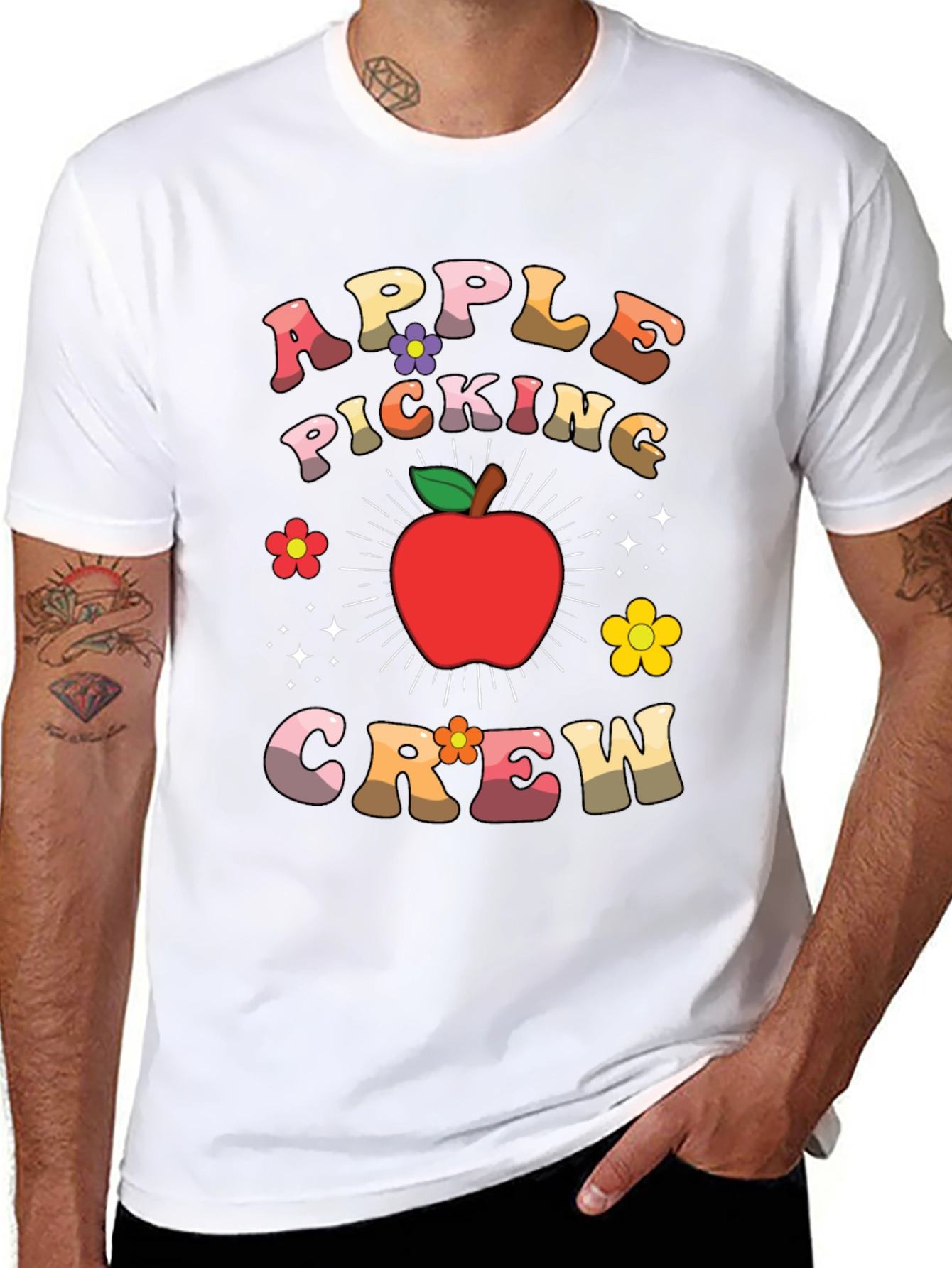 Apple Picking Crew Retro Graphic Tee