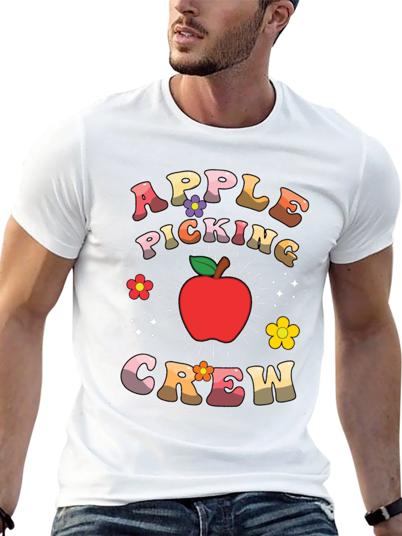Apple Picking Crew Retro Graphic Tee