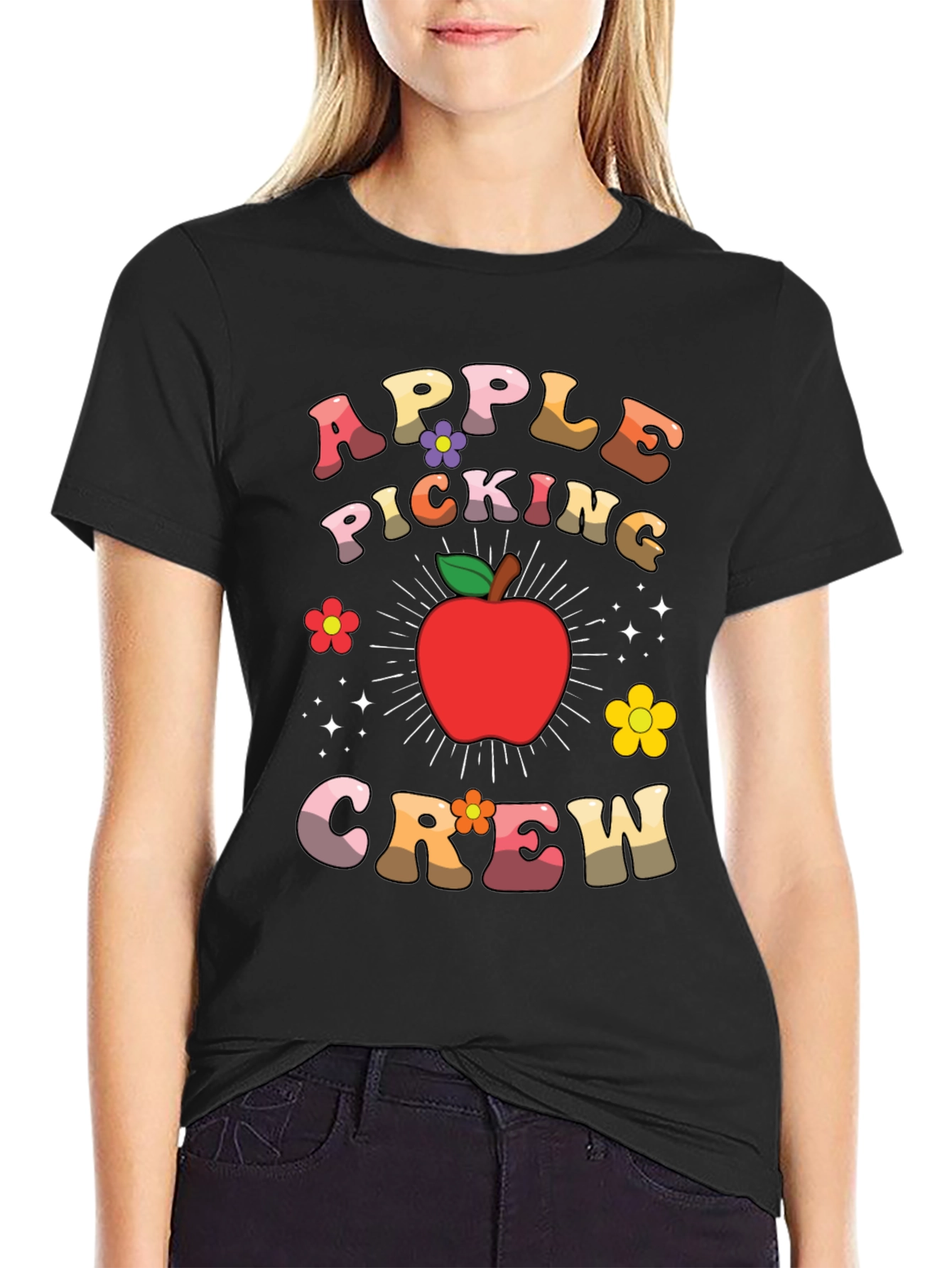 Apple Picking Crew Retro Graphic Tee
