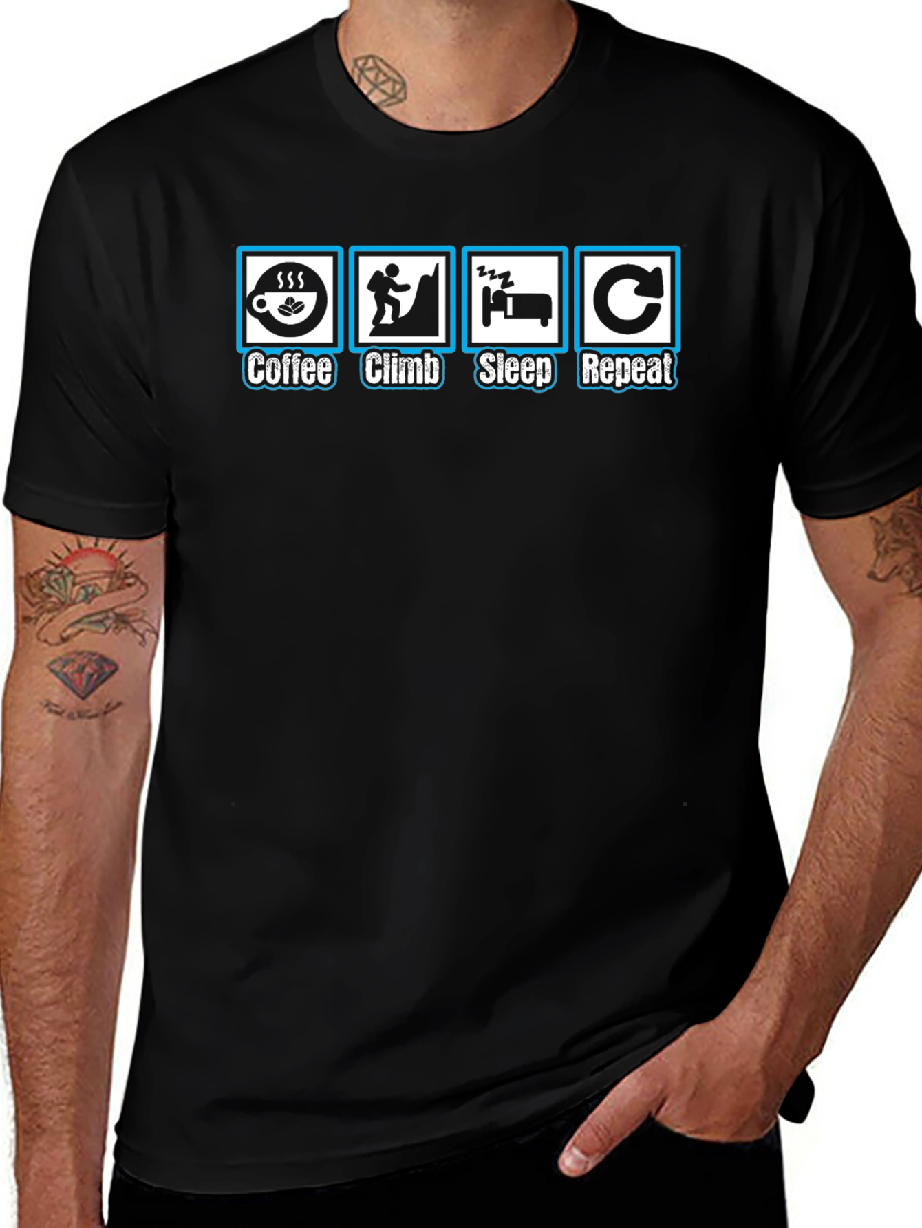 Coffee Climb Sleep Repeat T-Shirt
