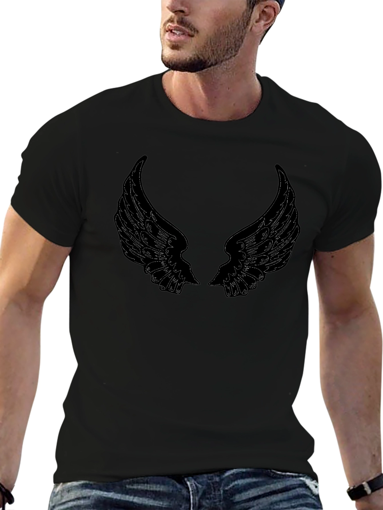 Black Angel Wings Graphic Tee