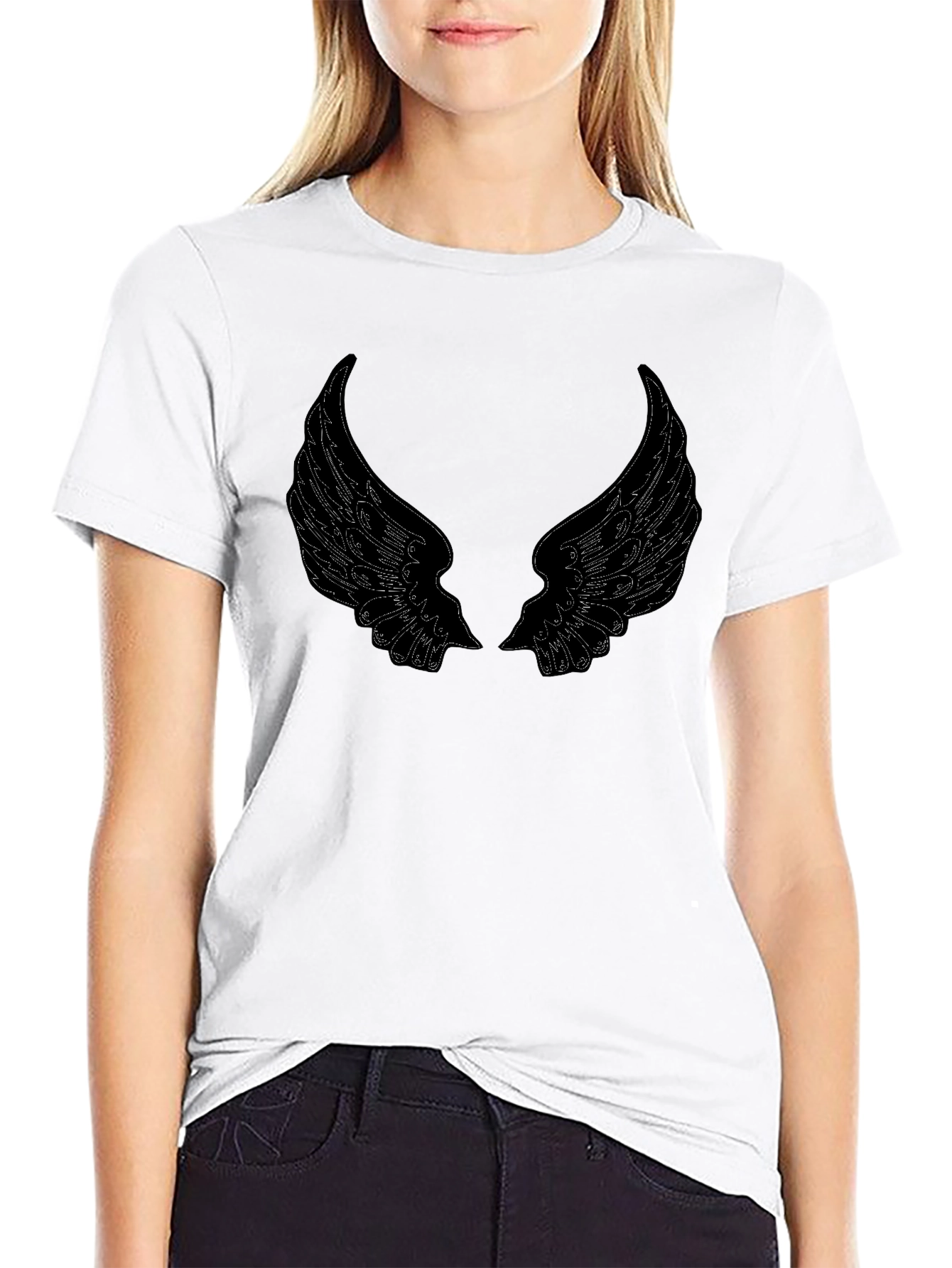 Black Angel Wings Graphic Tee
