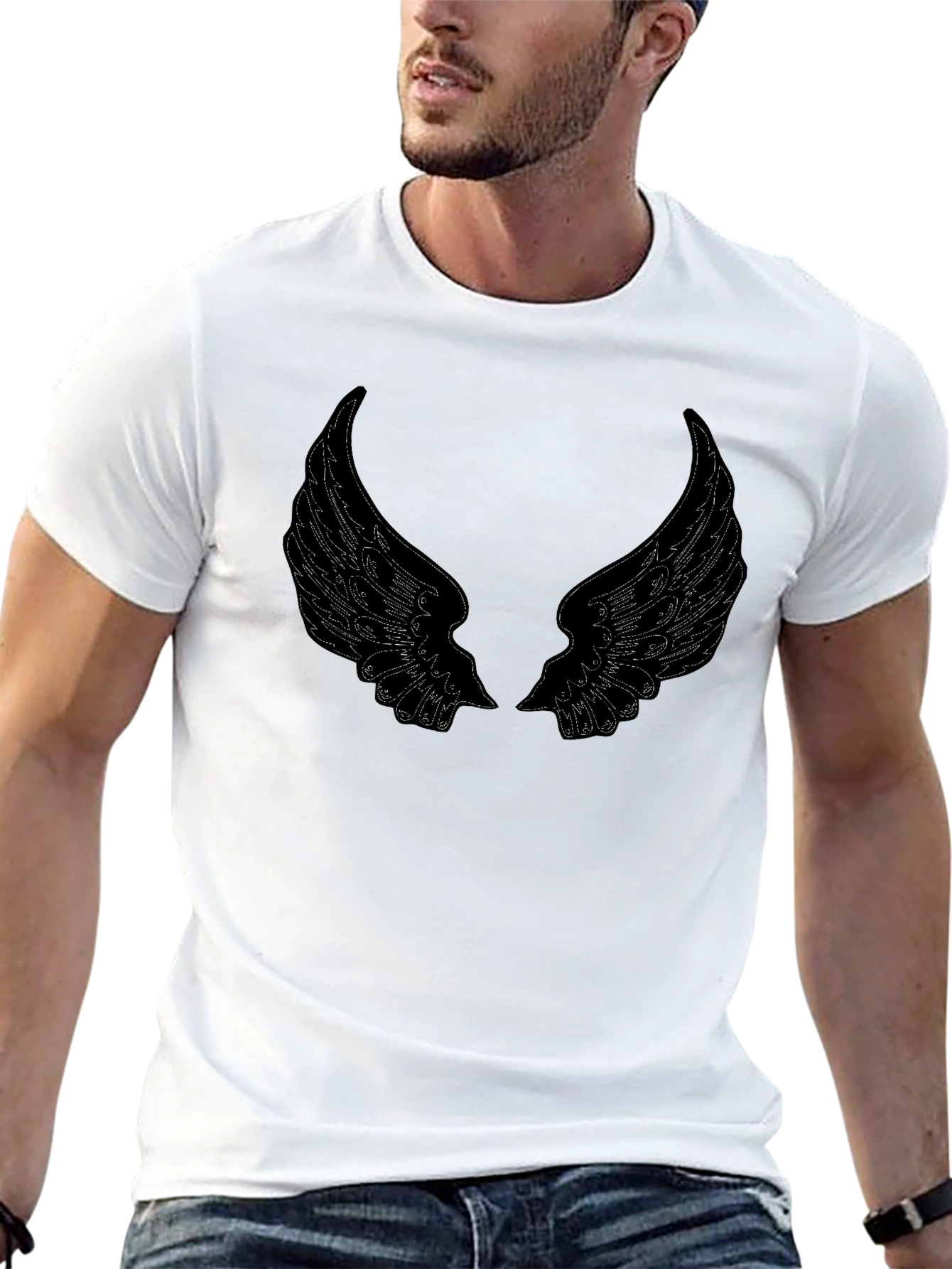 Black Angel Wings Graphic Tee