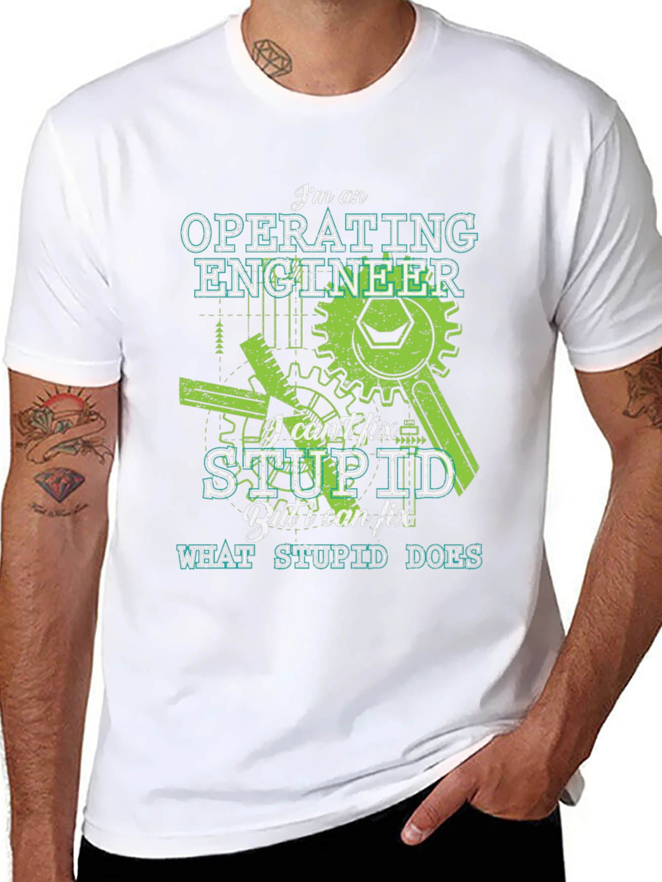 Operating Engineer T-Shirt - I Cant Fix Stupid