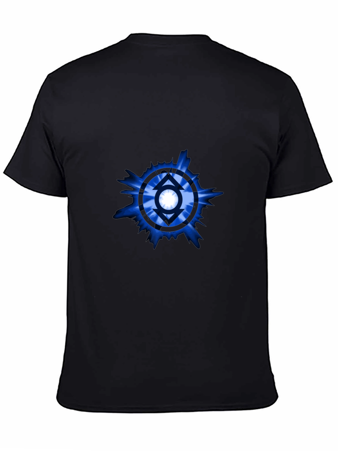 Blue Lantern Symbol Black T-Shirt