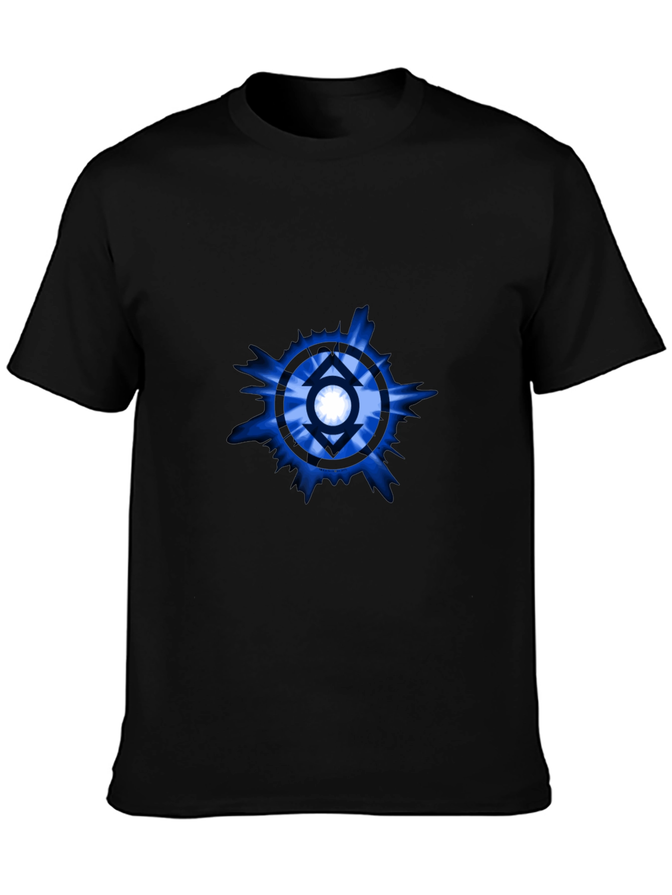 Blue Lantern Symbol Black T-Shirt