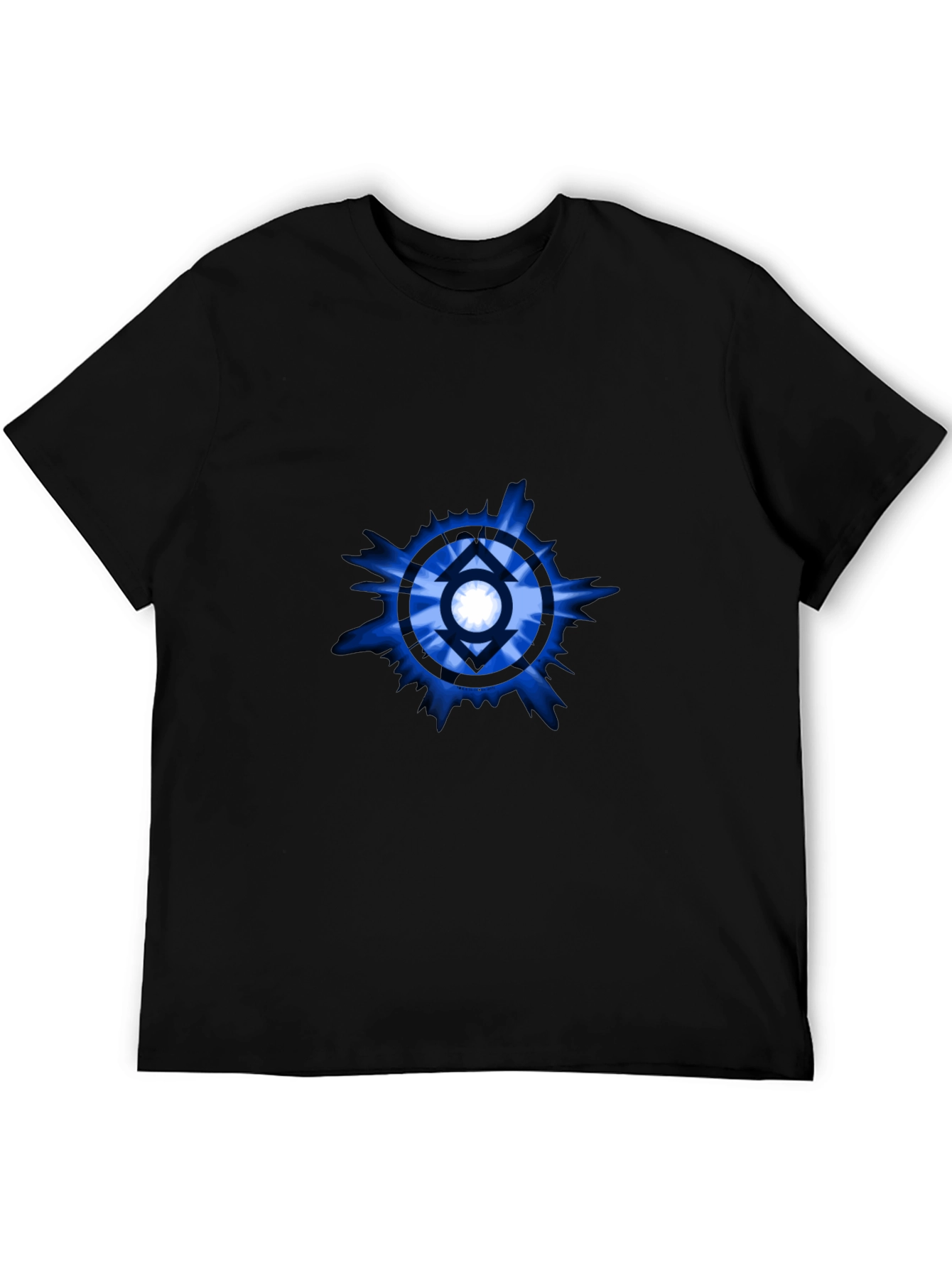 Blue Lantern Symbol Black T-Shirt