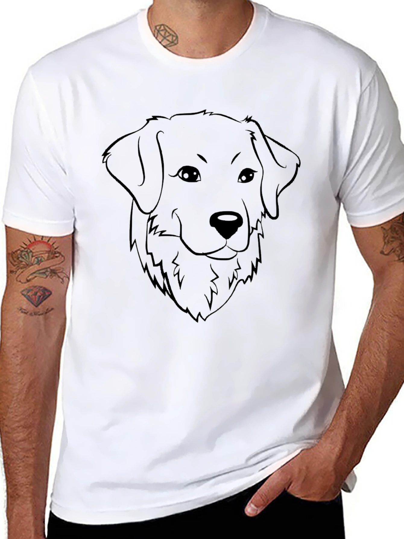 Dog Graphic Tee - Mens Black T-Shirt