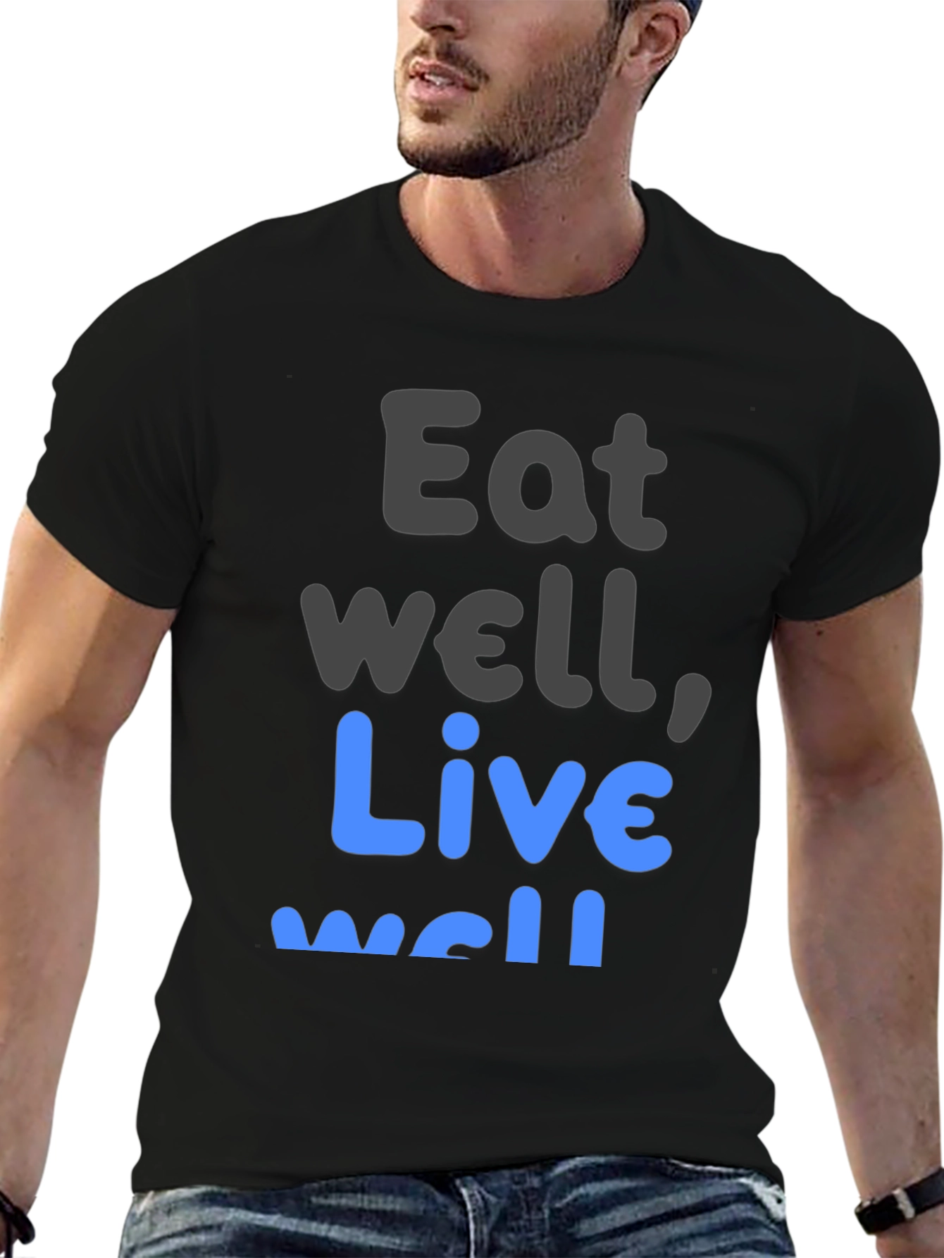 Eat Well Live Well T-Shirt Black