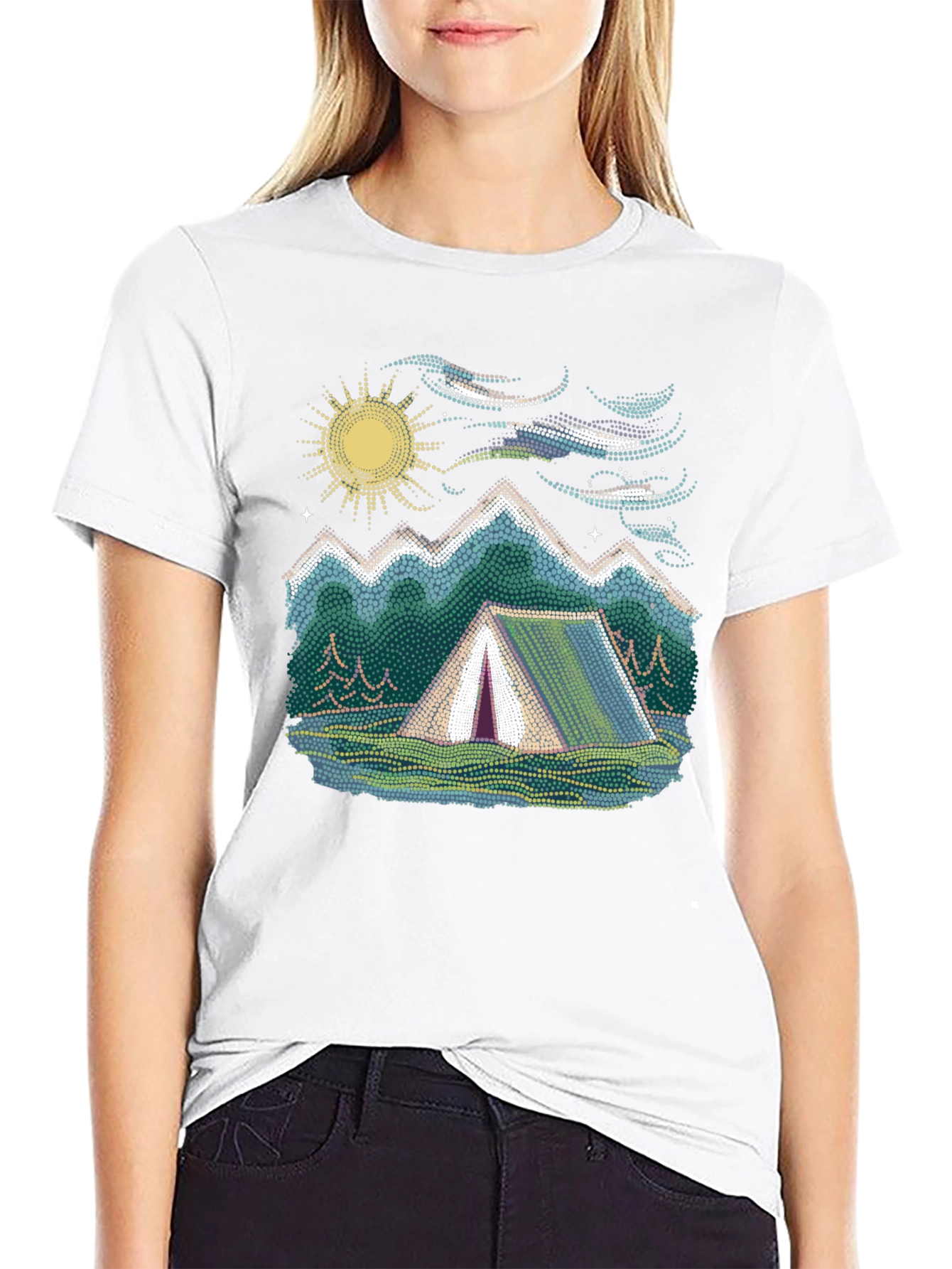 Camping Adventure Graphic Tee - Black