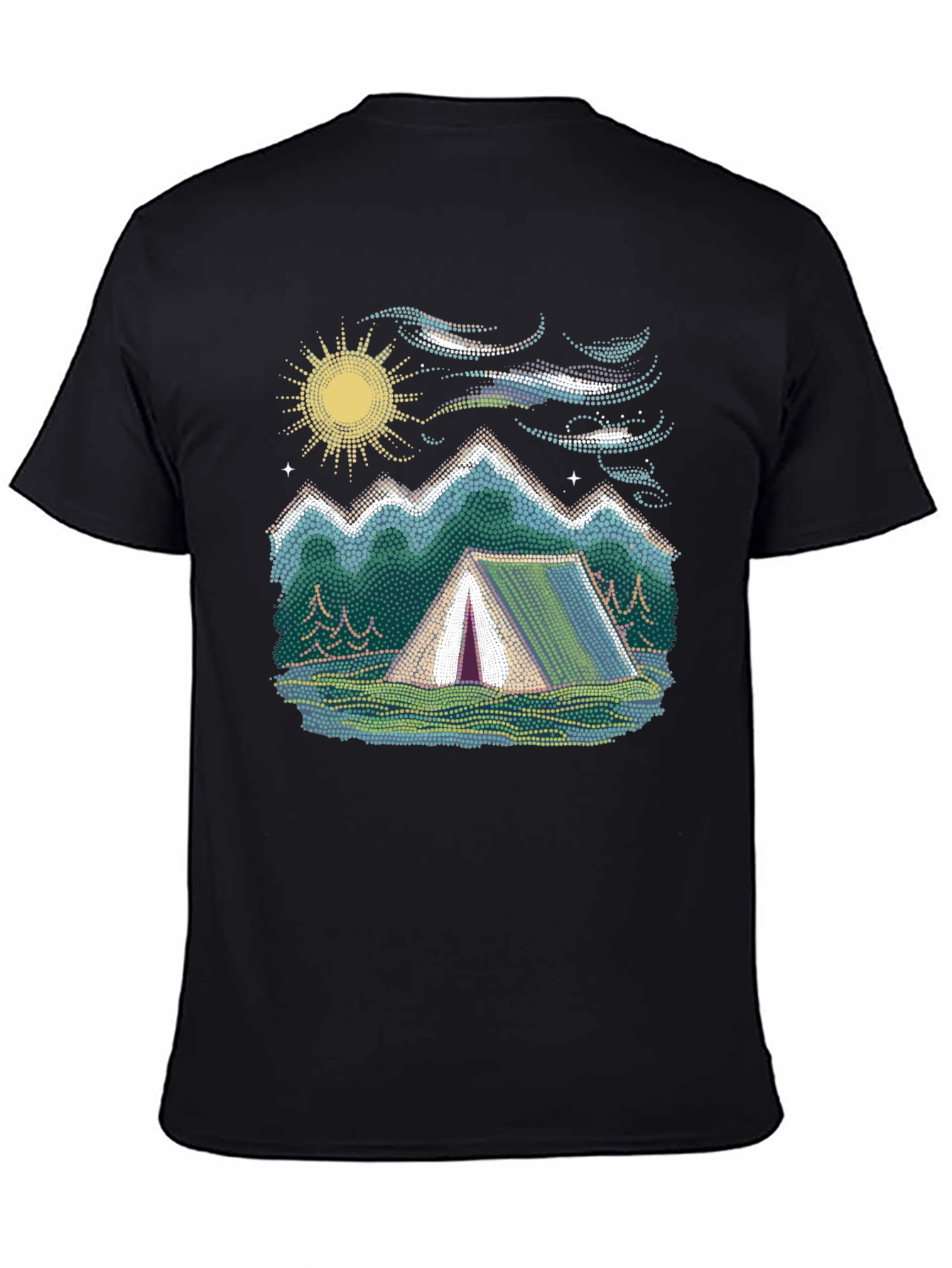 Camping Adventure Graphic Tee - Black