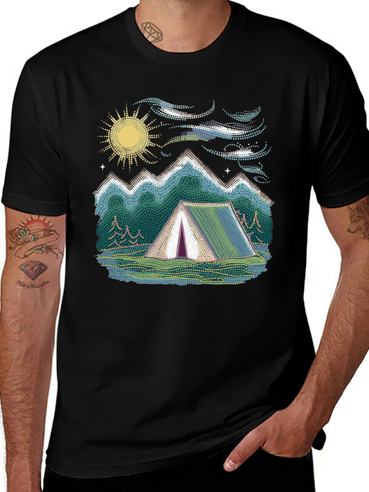 Camping Adventure Graphic Tee - Black