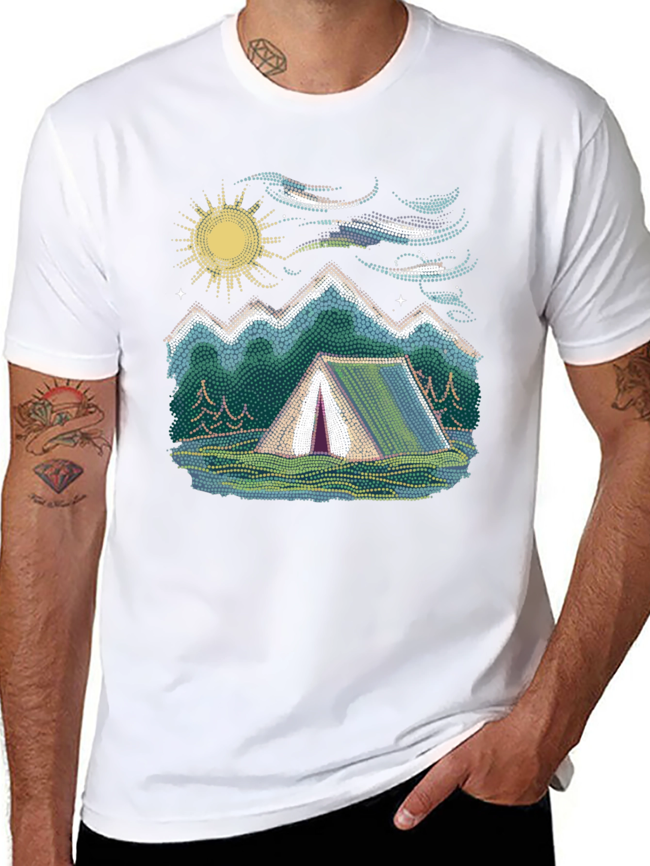 Camping Adventure Graphic Tee - Black