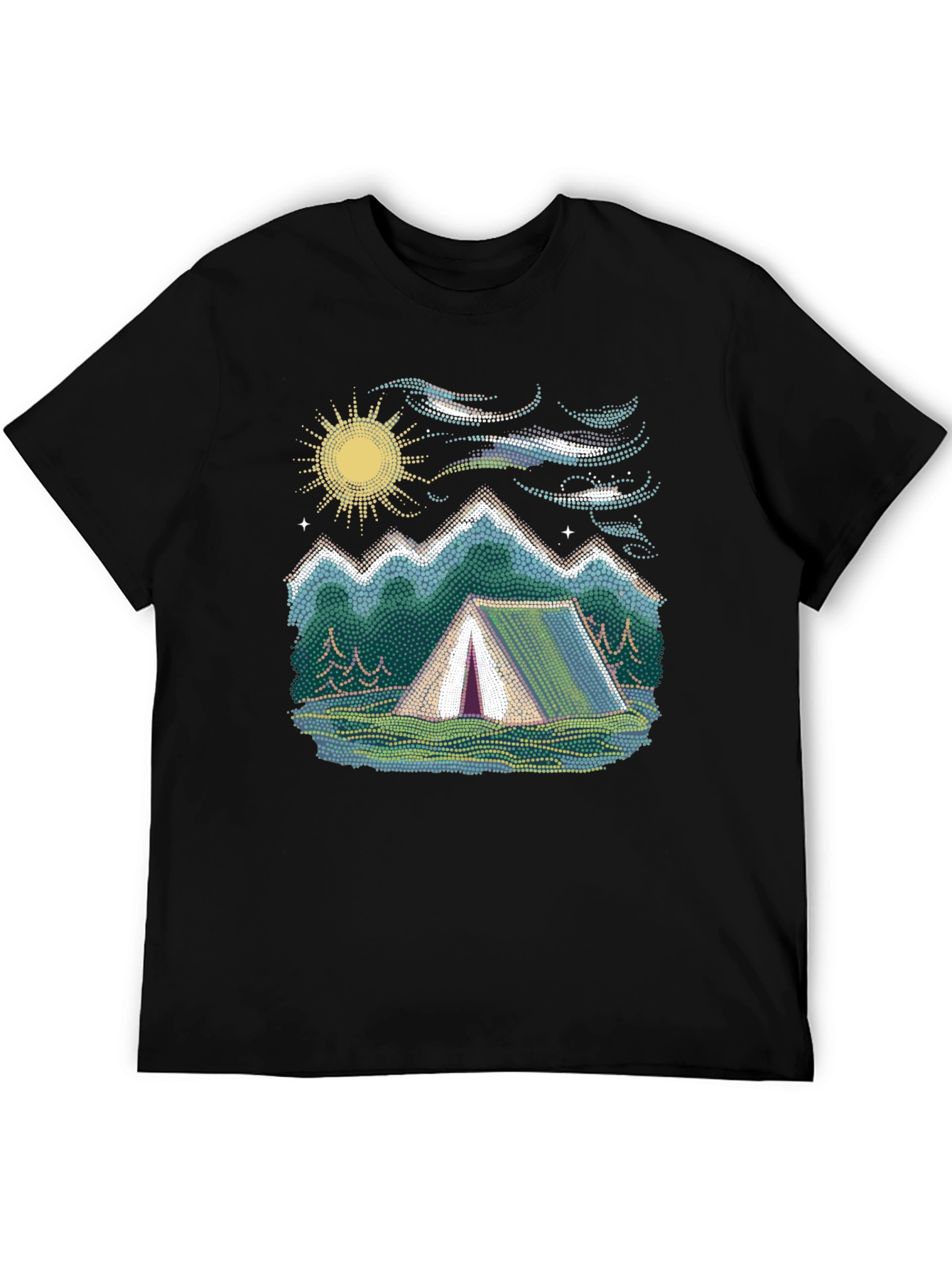 Camping Adventure Graphic Tee - Black