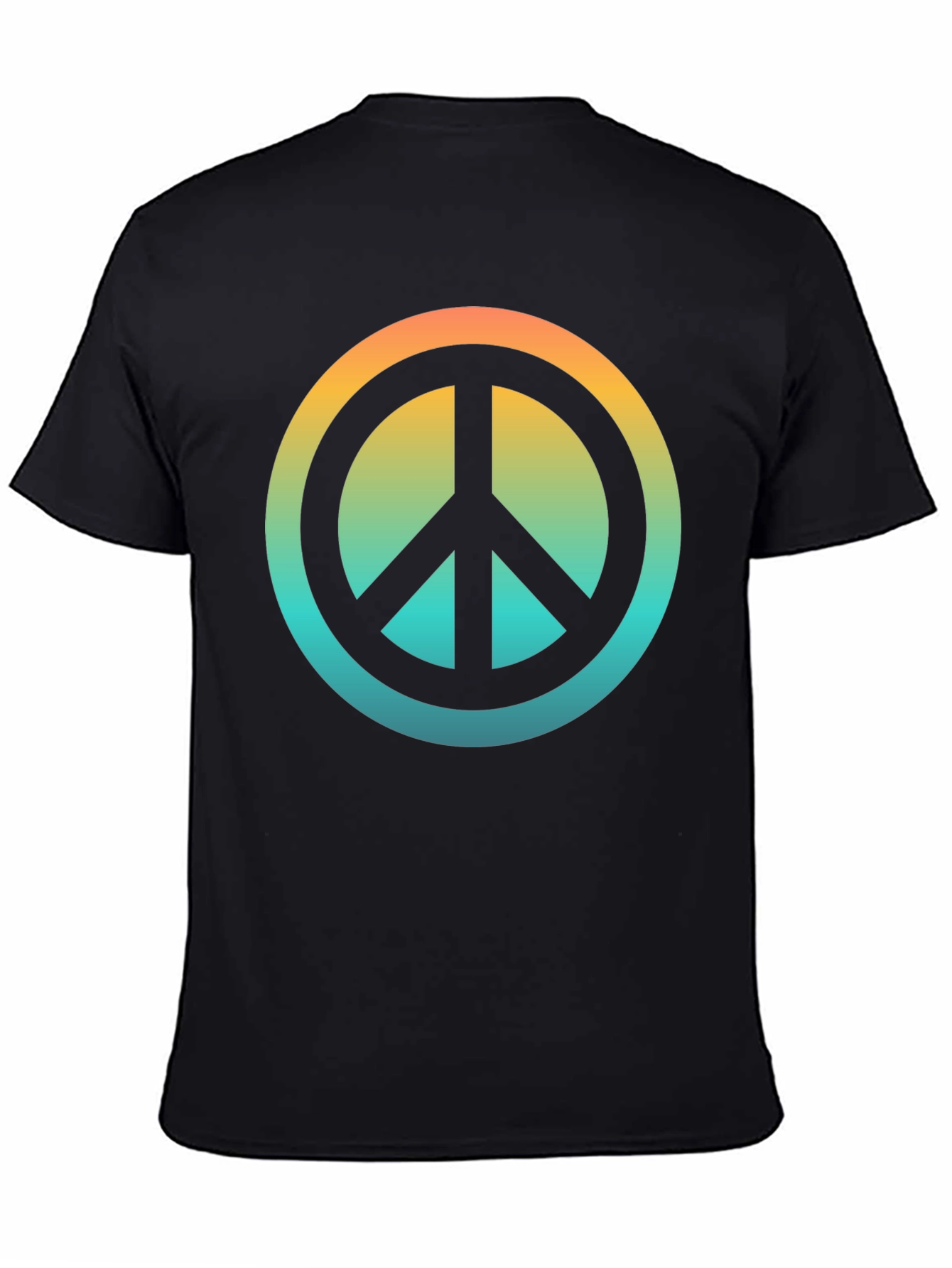Retro Peace Sign Graphic T-Shirt - Black