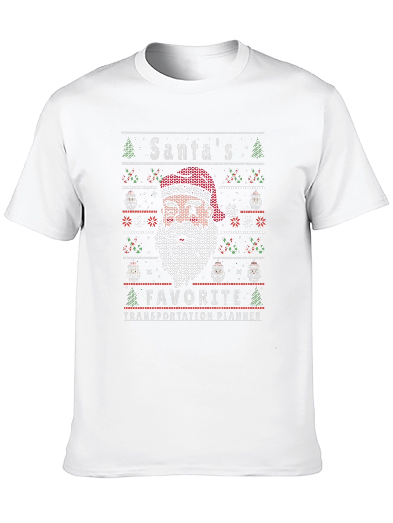 Santas Favorite Transportation Planner Ugly Knit T-Shirt