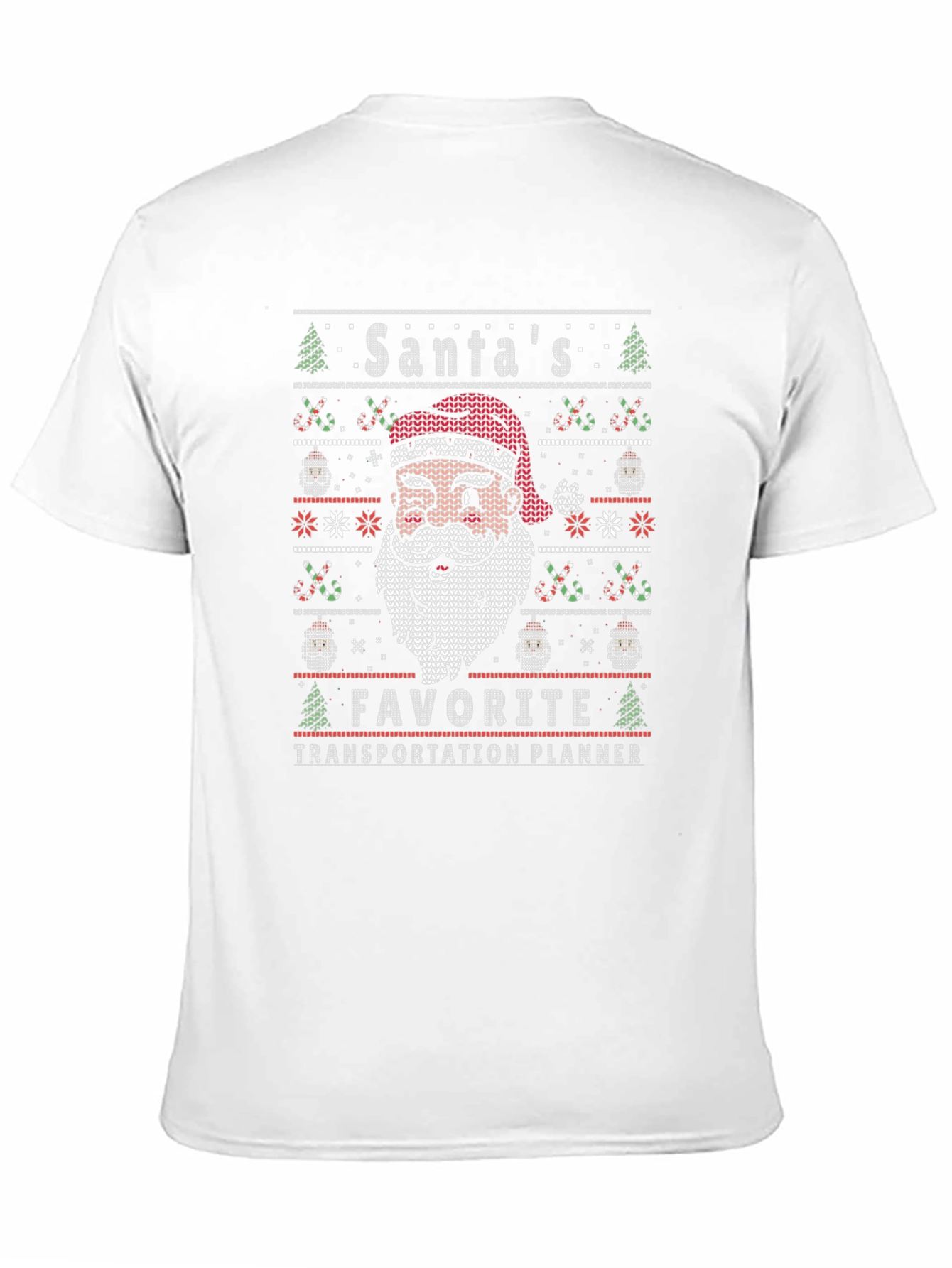 Santas Favorite Transportation Planner Ugly Knit T-Shirt