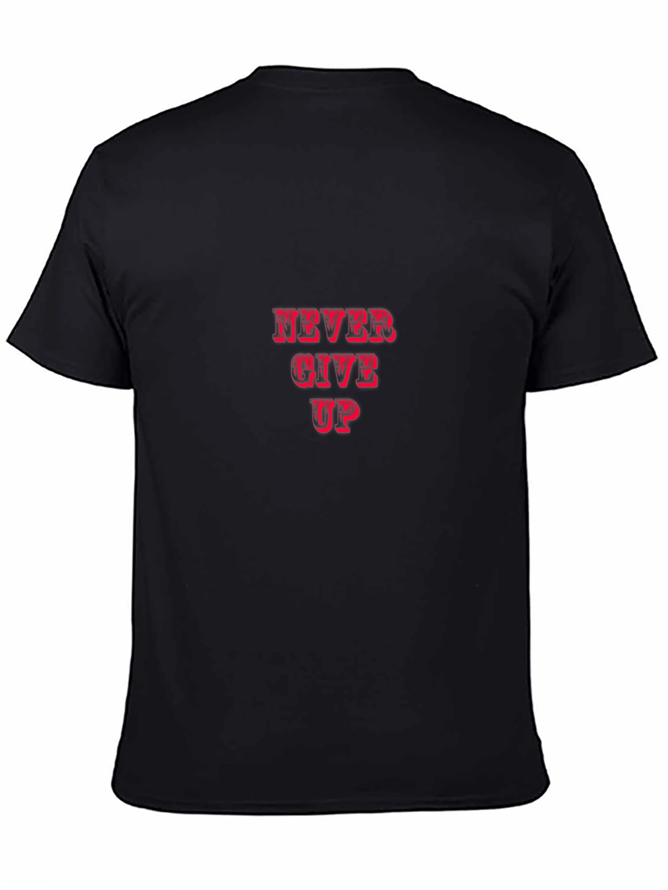 Never Give Up Graphic Tee - Black