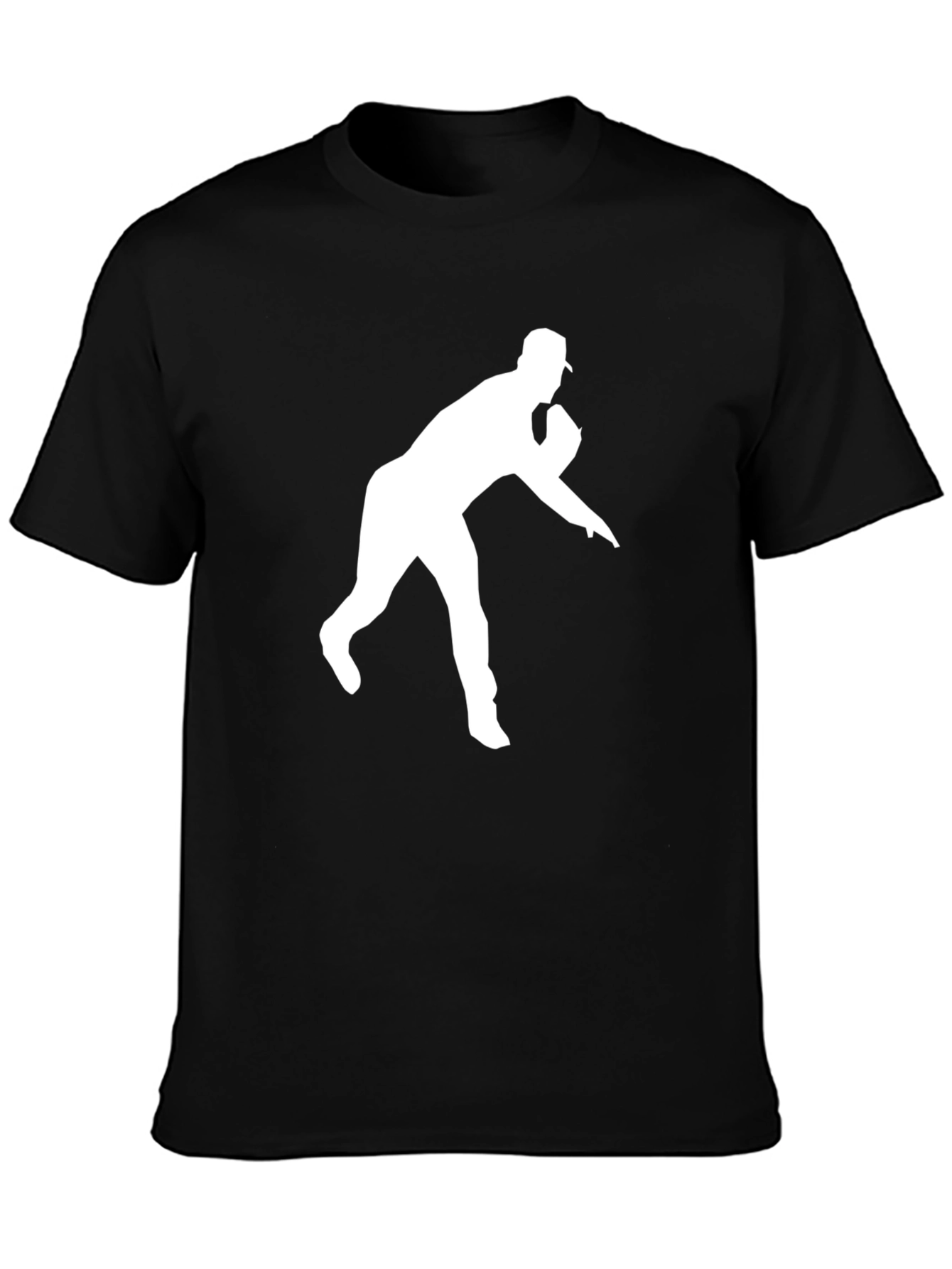 Baseball Pitcher Graphic Tee - Black