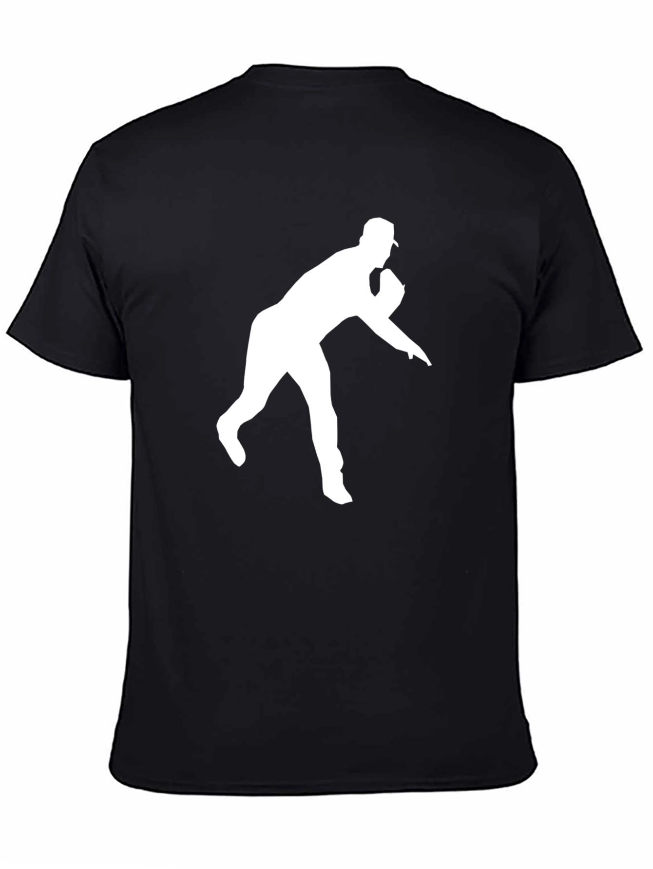 Baseball Pitcher Graphic Tee - Black