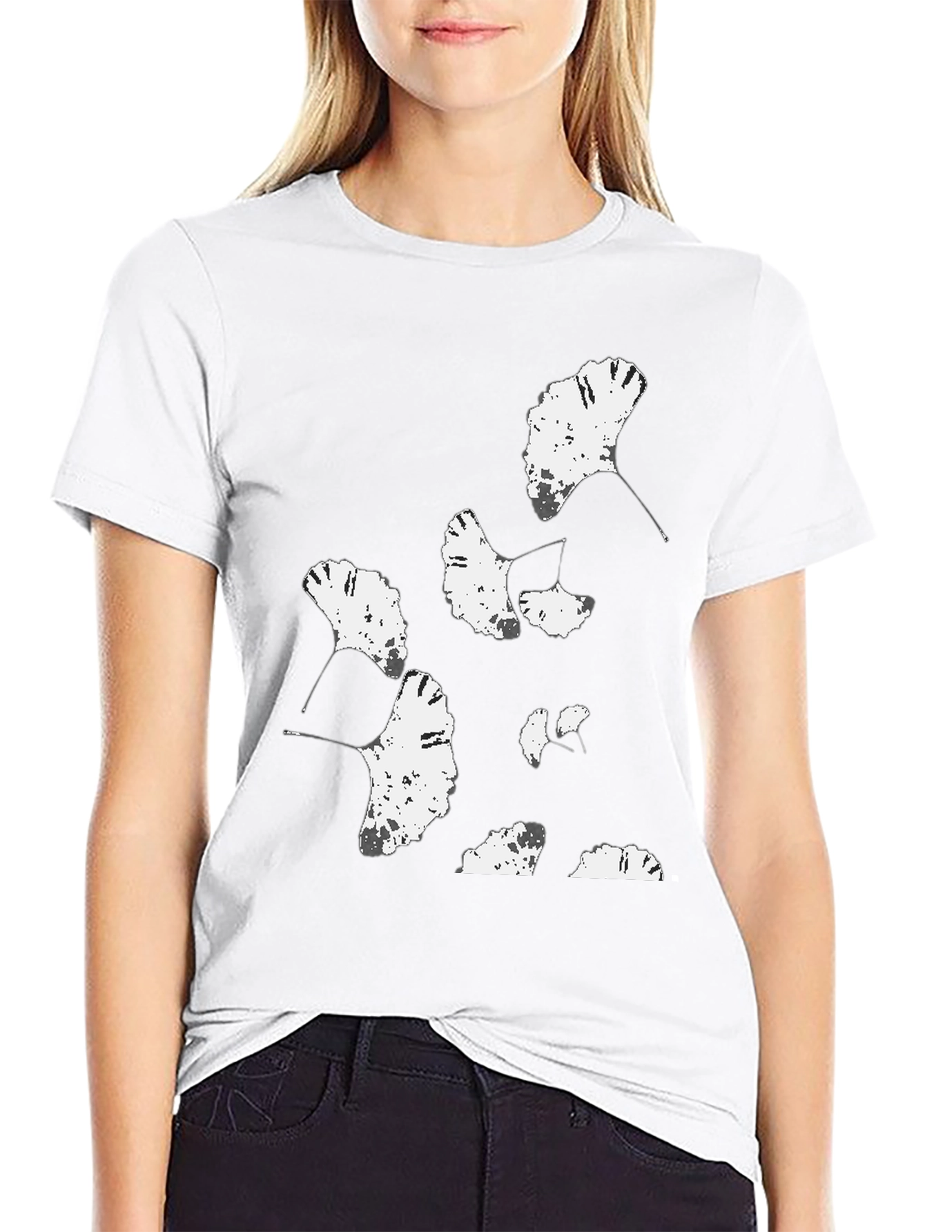 Ginkgo Leaf Graphic Tee - Modern Plant Lover Shirt