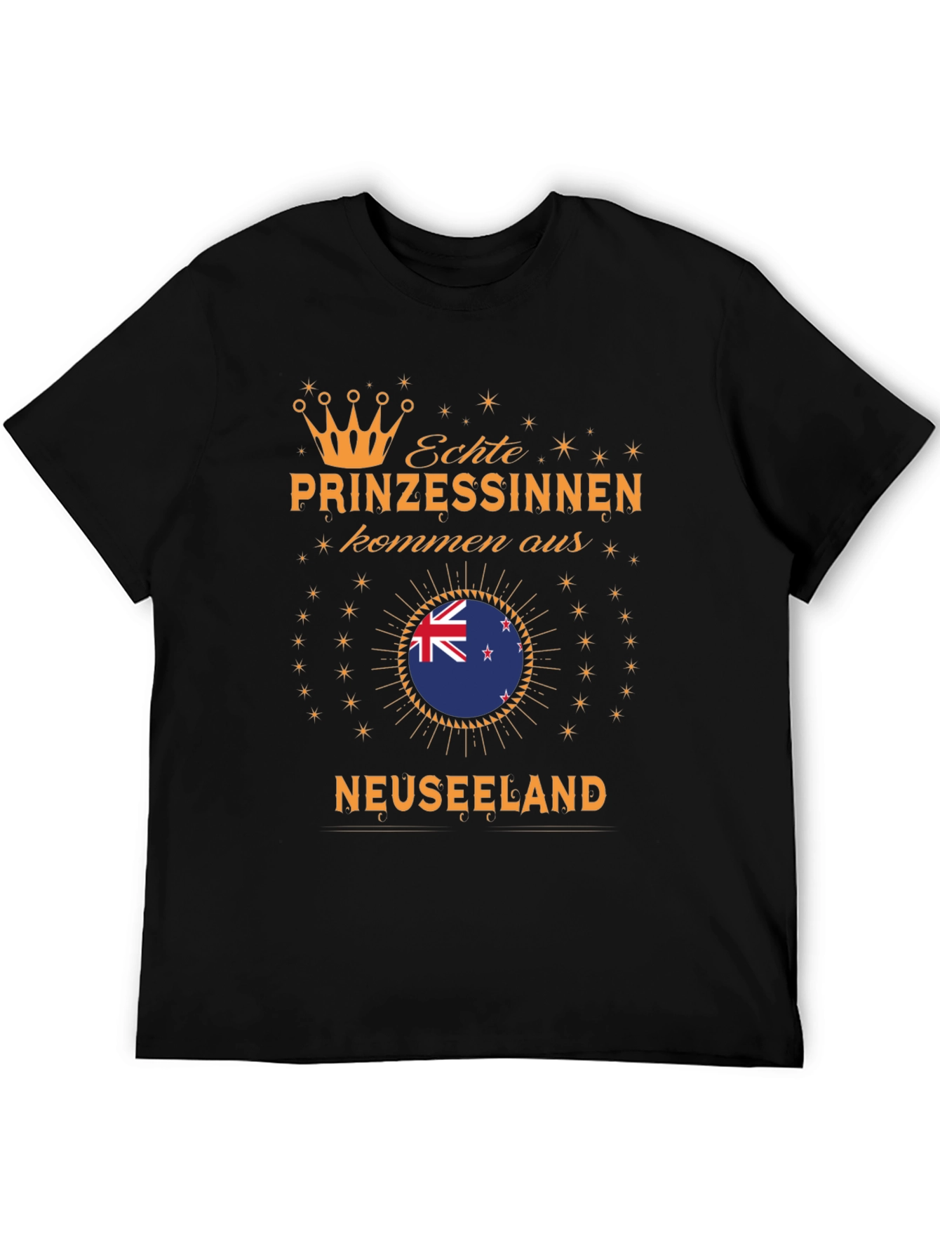 New Zealand Princess T-Shirt - Black Cotton Tee