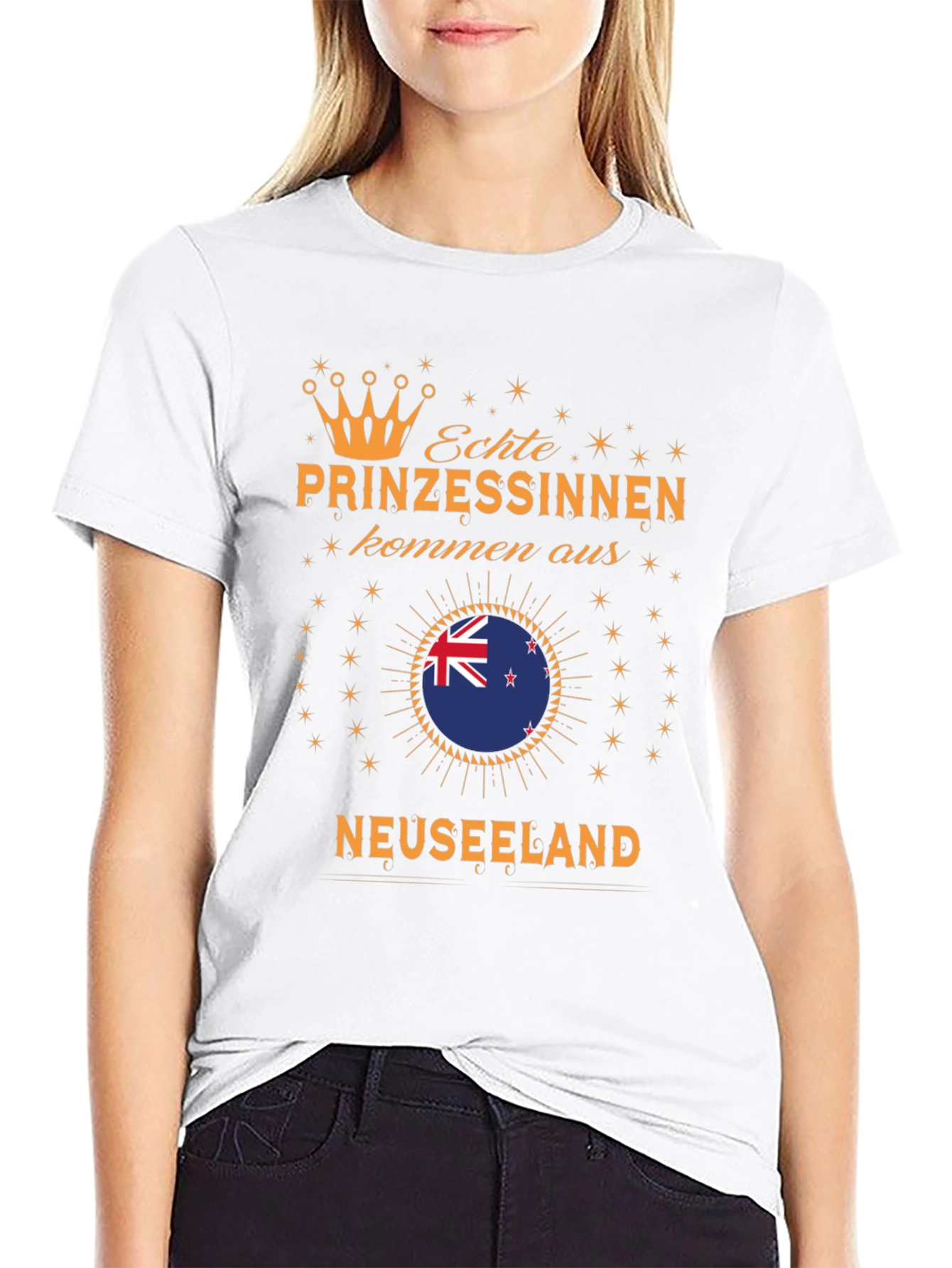 New Zealand Princess T-Shirt - Black Cotton Tee