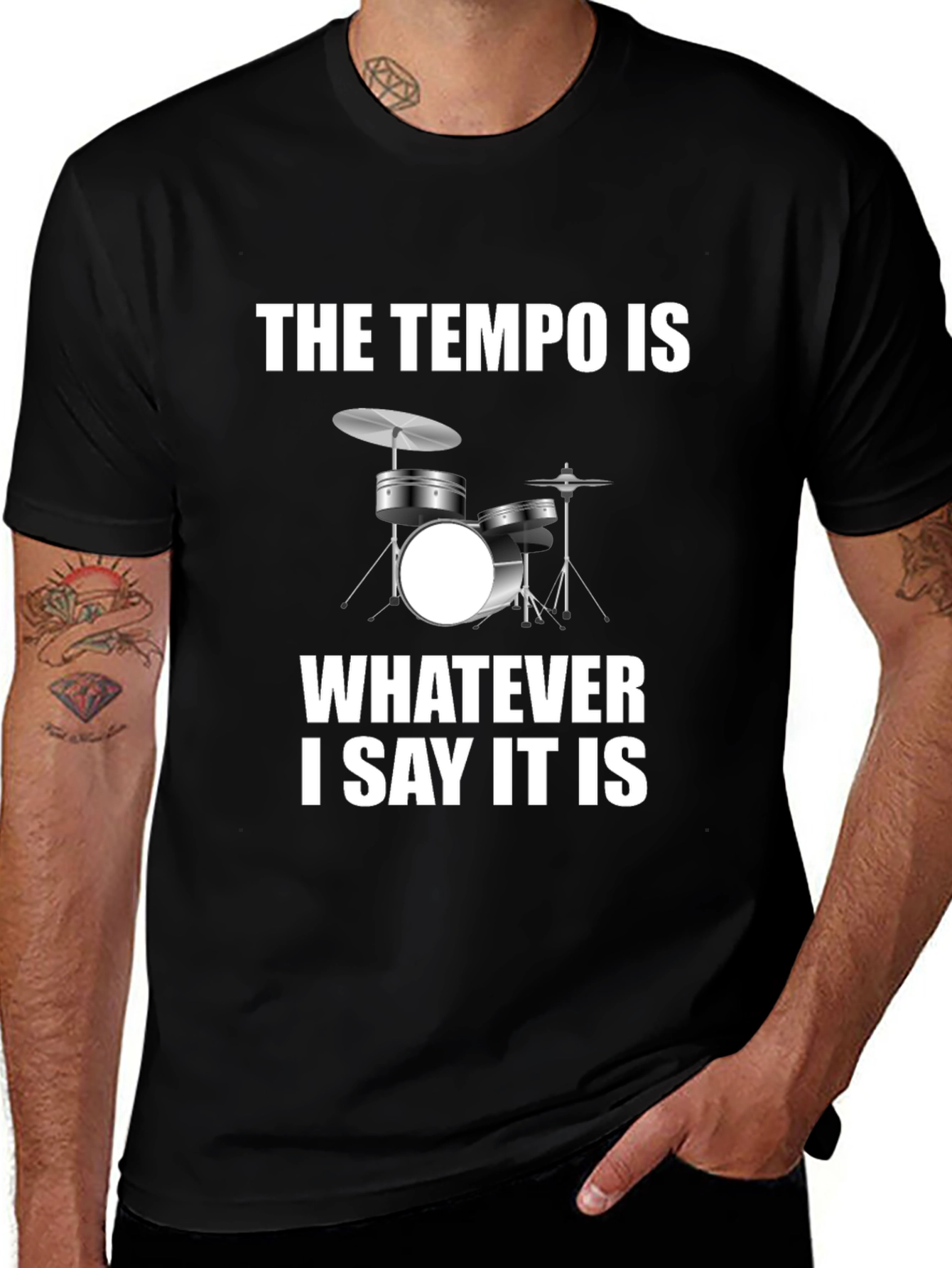 Tempo Drummer Humor Tee - Musician T-Shirt