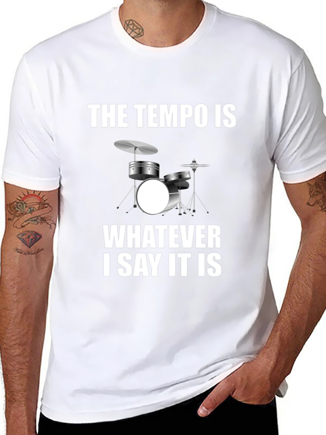 Tempo Drummer Humor Tee - Musician T-Shirt