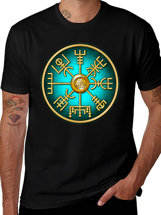 Viking Helm of Awe Graphic Tee - Black Cotton Blend