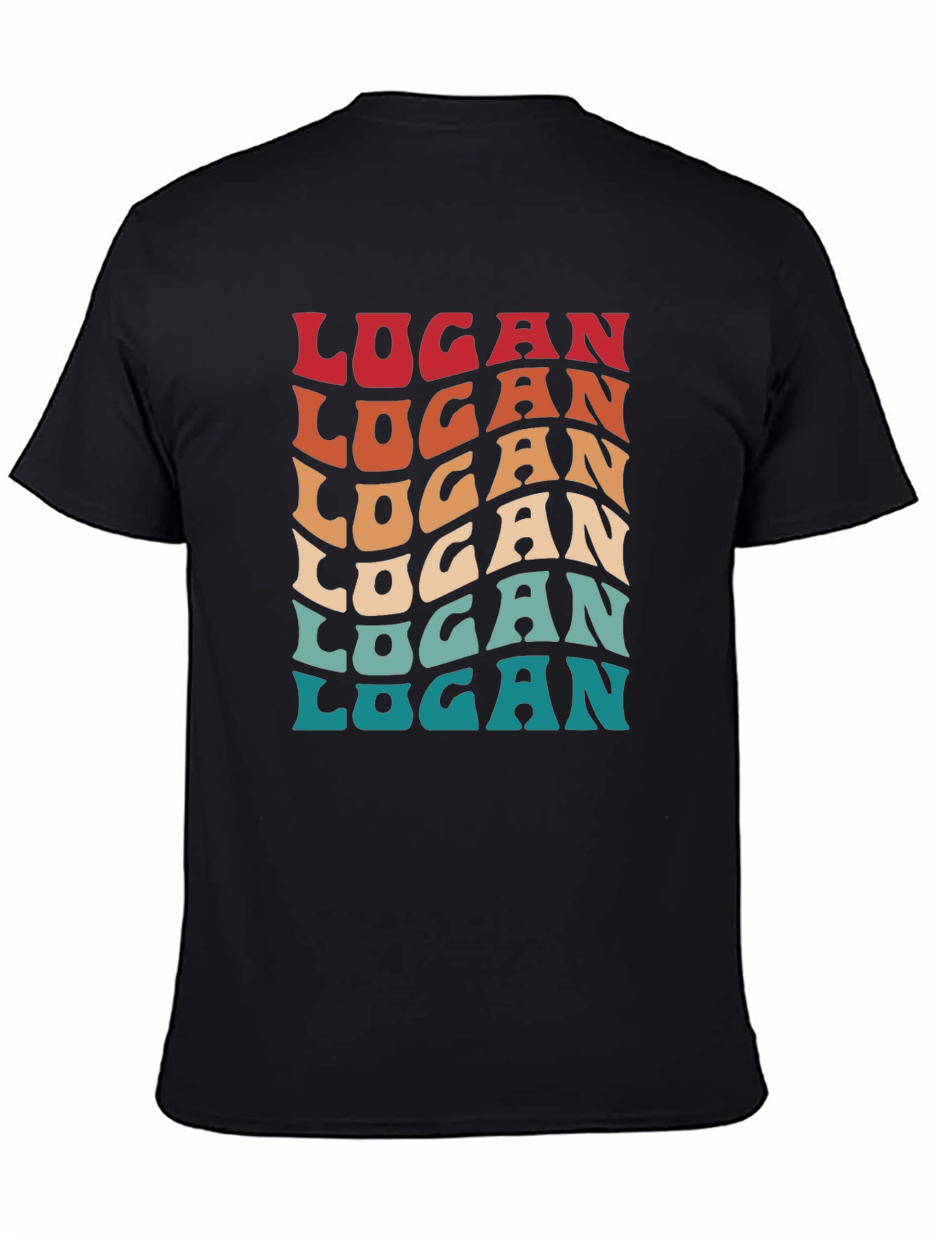 Retro Logan T-Shirt - 70s Style Personalized Name Tee