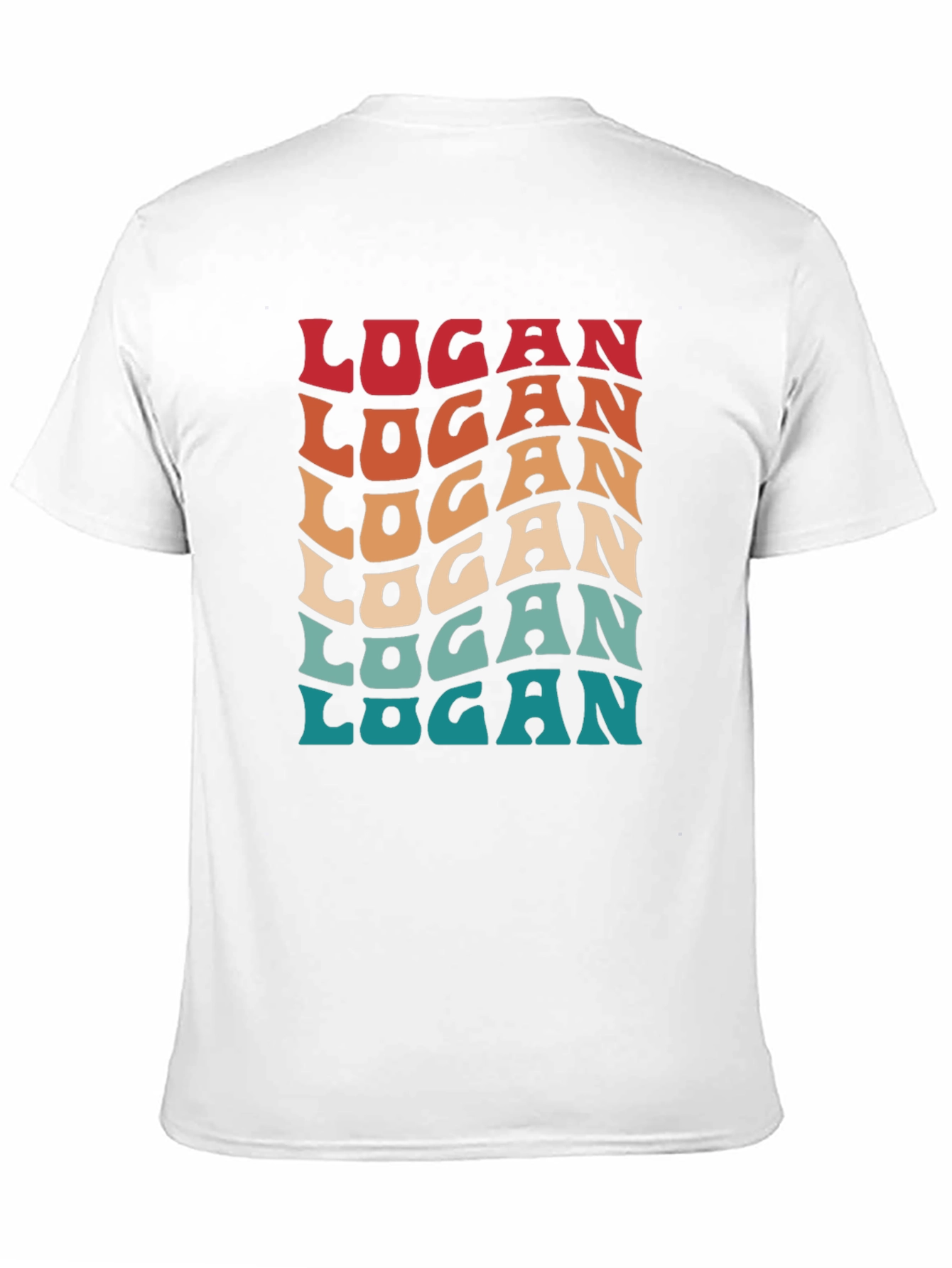 Retro Logan T-Shirt - 70s Style Personalized Name Tee