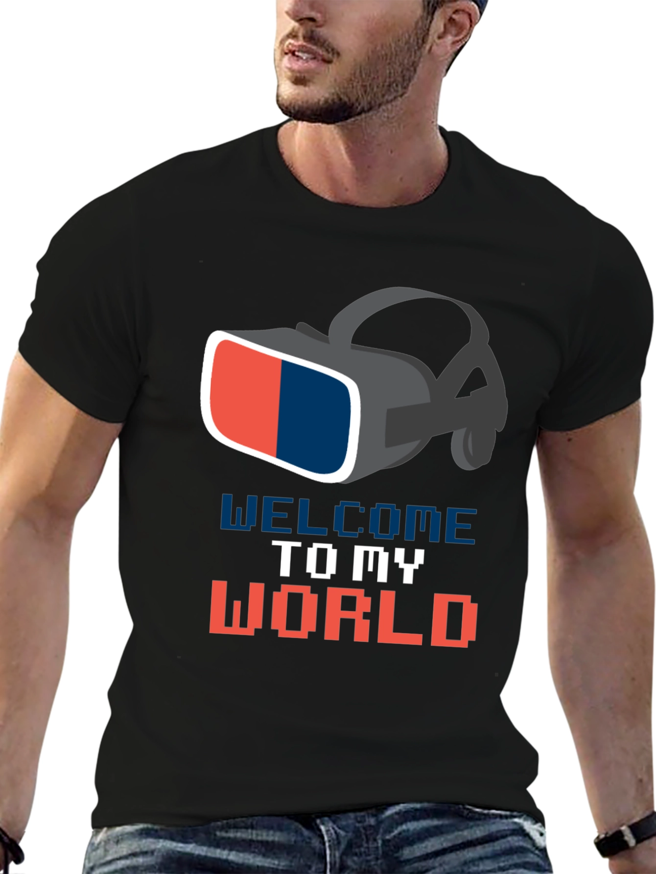 Welcome To My World VR Headset Graphic T-Shirt