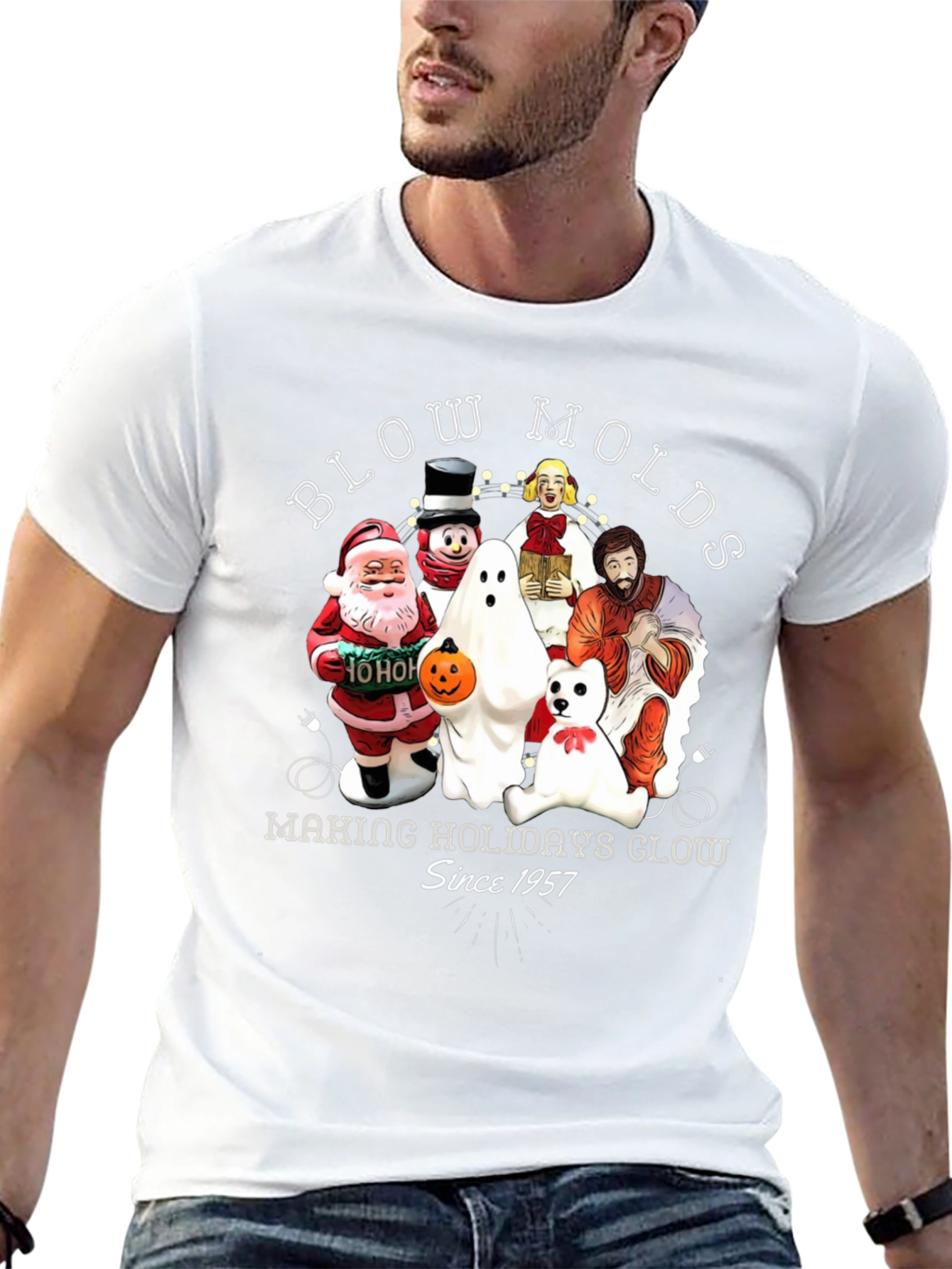 Blow Molds Holiday Glow Tee