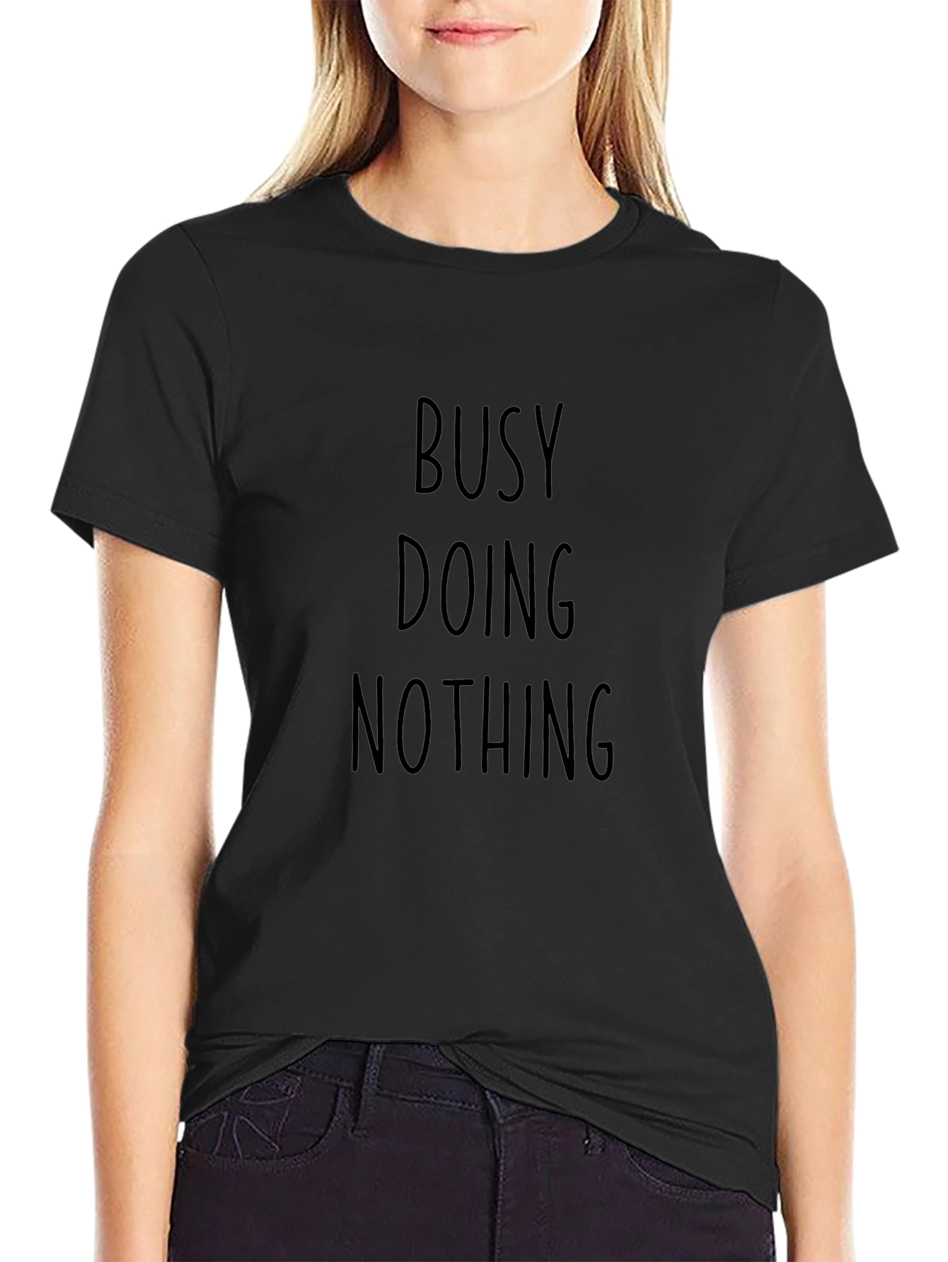 Busy Doing Nothing Black Graphic Tee