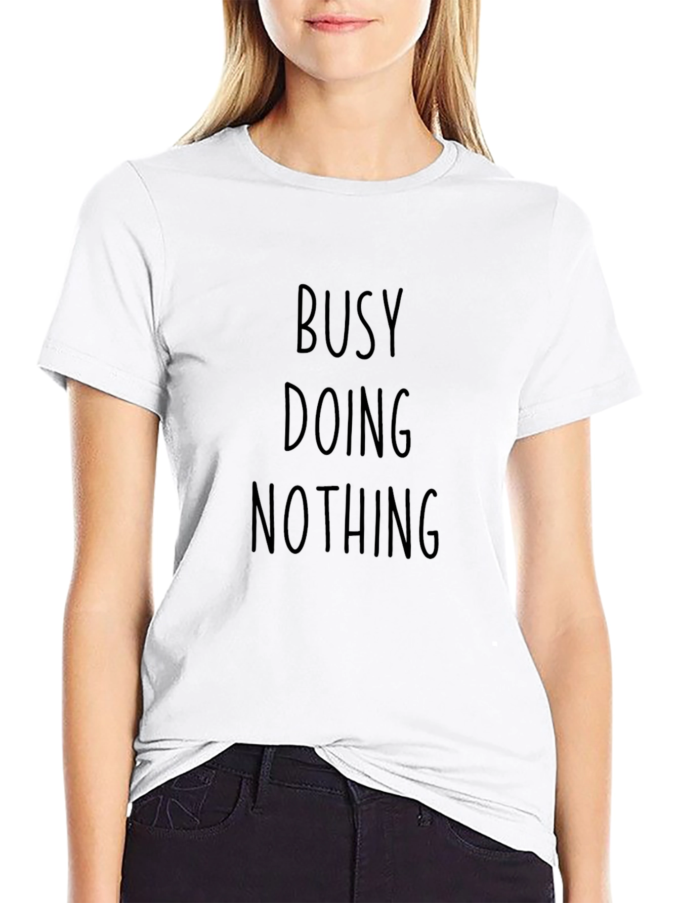 Busy Doing Nothing Black Graphic Tee