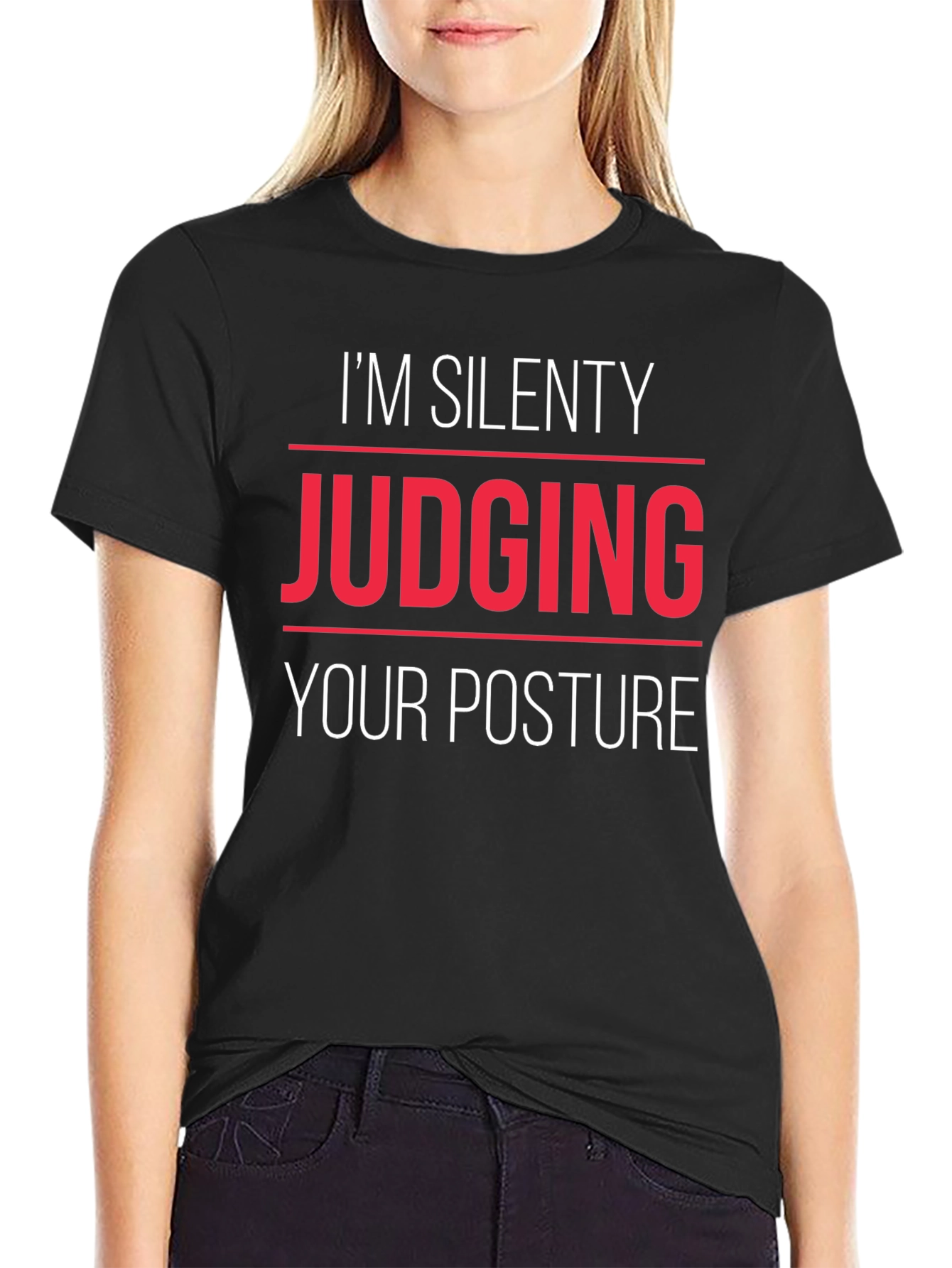 Silently Judging Posture T-Shirt Funny Sarcastic Tee